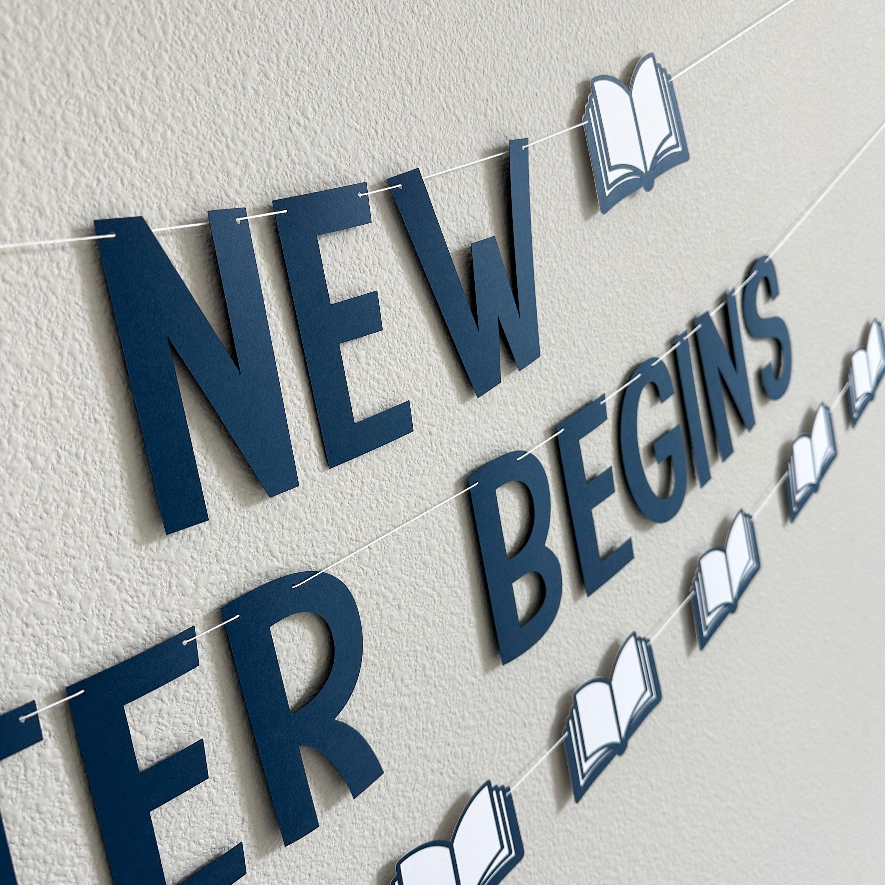 A New Chapter Begins, A New Chapter Begins Banner, A New Chapter Begins Decorations, Book Themed Baby Shower, Reading Themed Banner