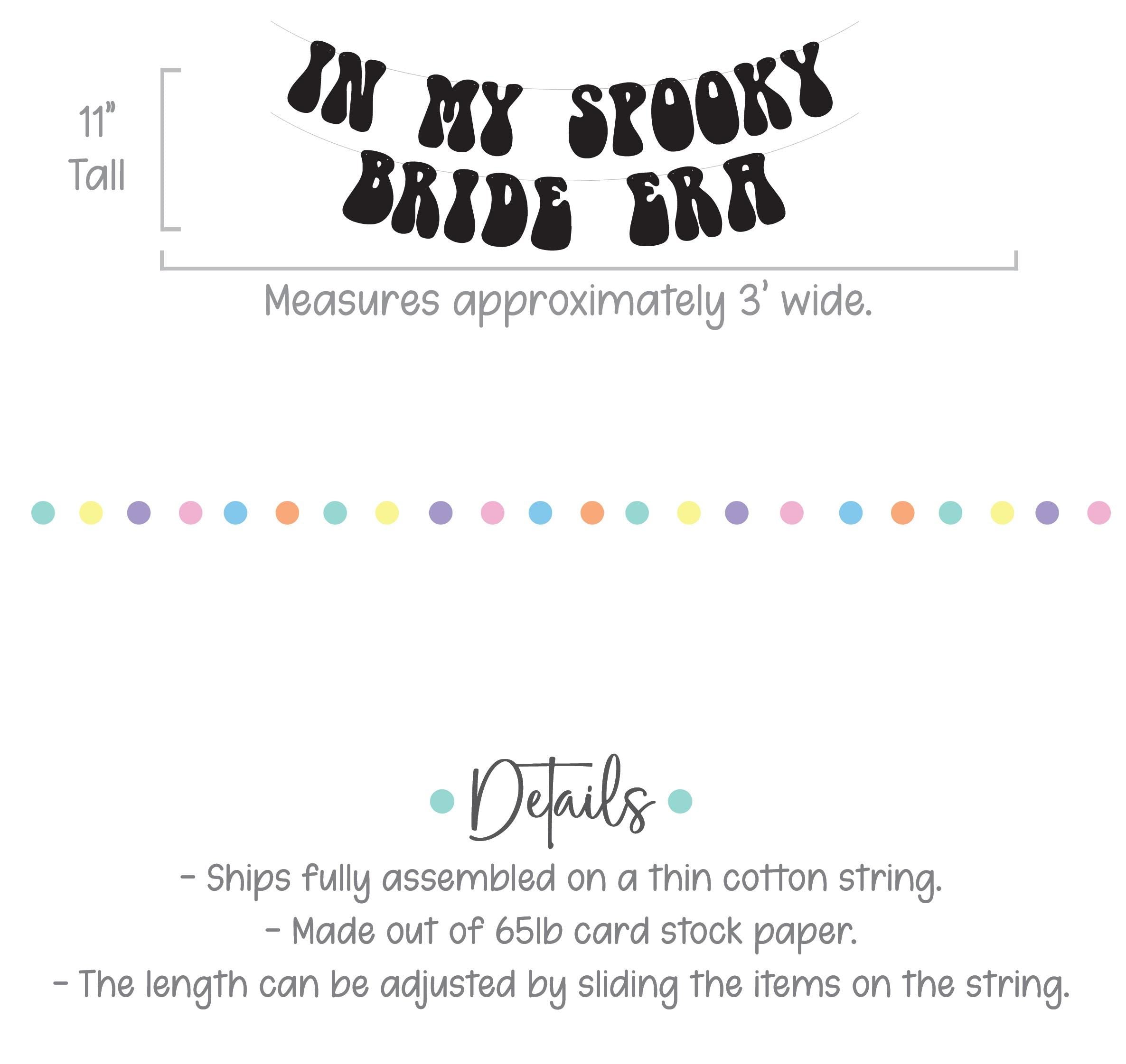 In My Spooky Bride Era, In My Spooky Bride Era Banner, Spooky Bachelorette Decorations, Halloween Themed Bachelorette, October Bach Ideas