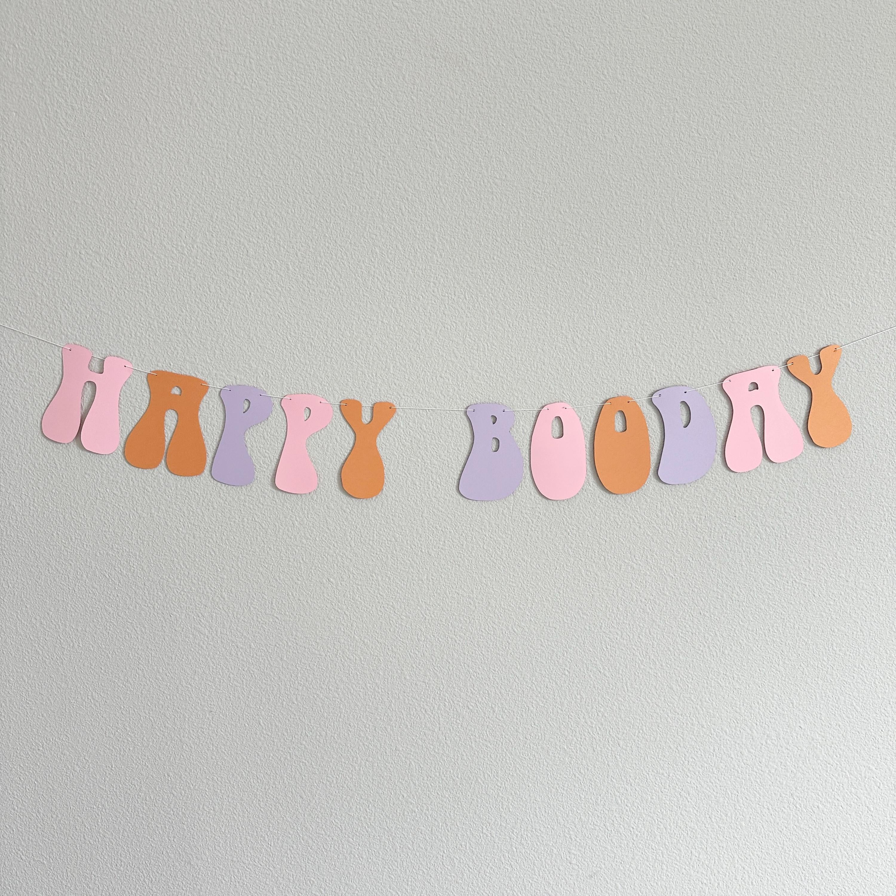 Happy Booday, Halloween Birthday Banner, October Birthday Decorations, Booday Party Decorations, Pink Lavender Halloween Birthday Party