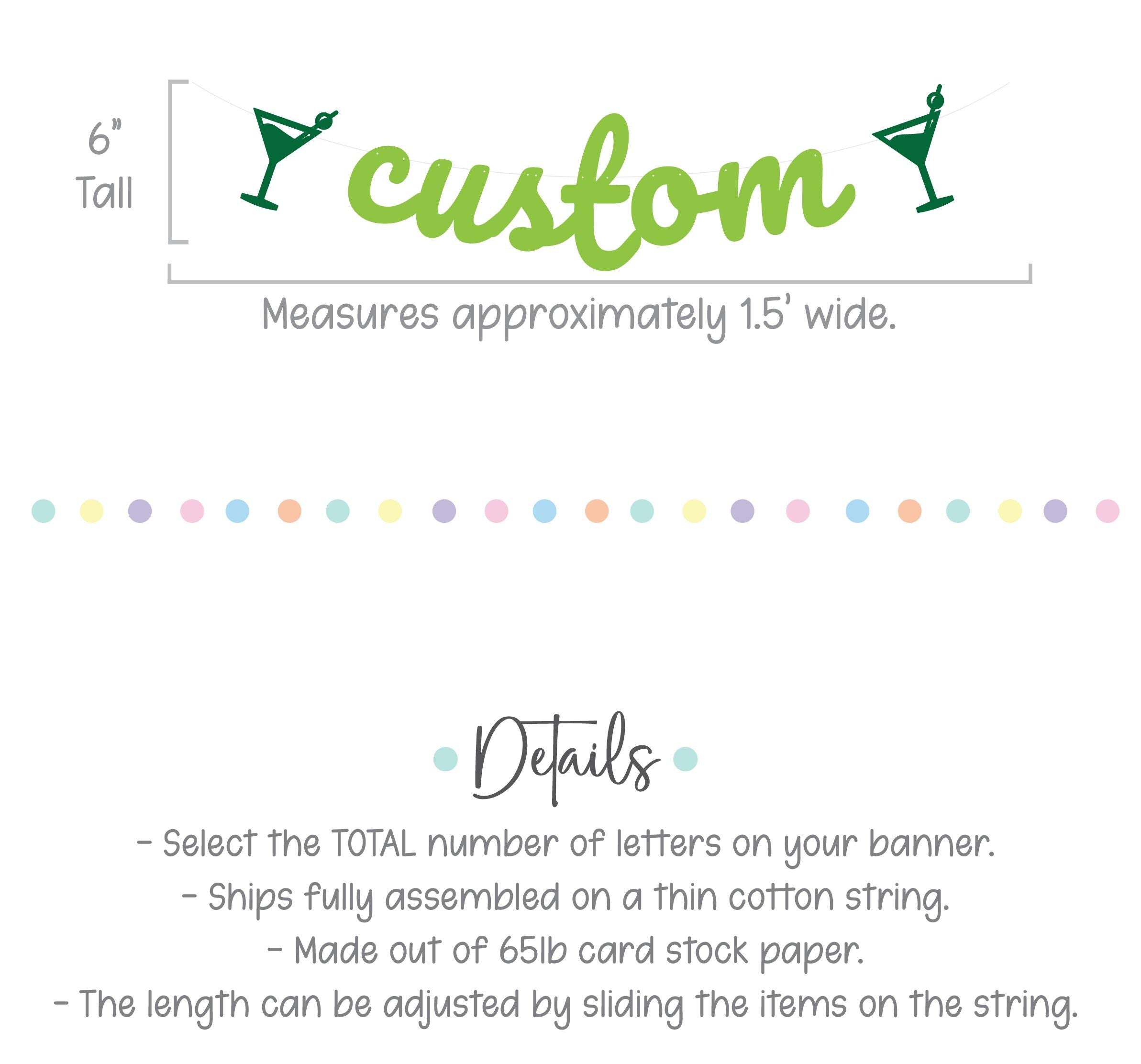 Custom Martini Banner, Custom Martini Banner, Martini Decorations, Martini Birthday, Martini Bachelorette Party, Martini Theme