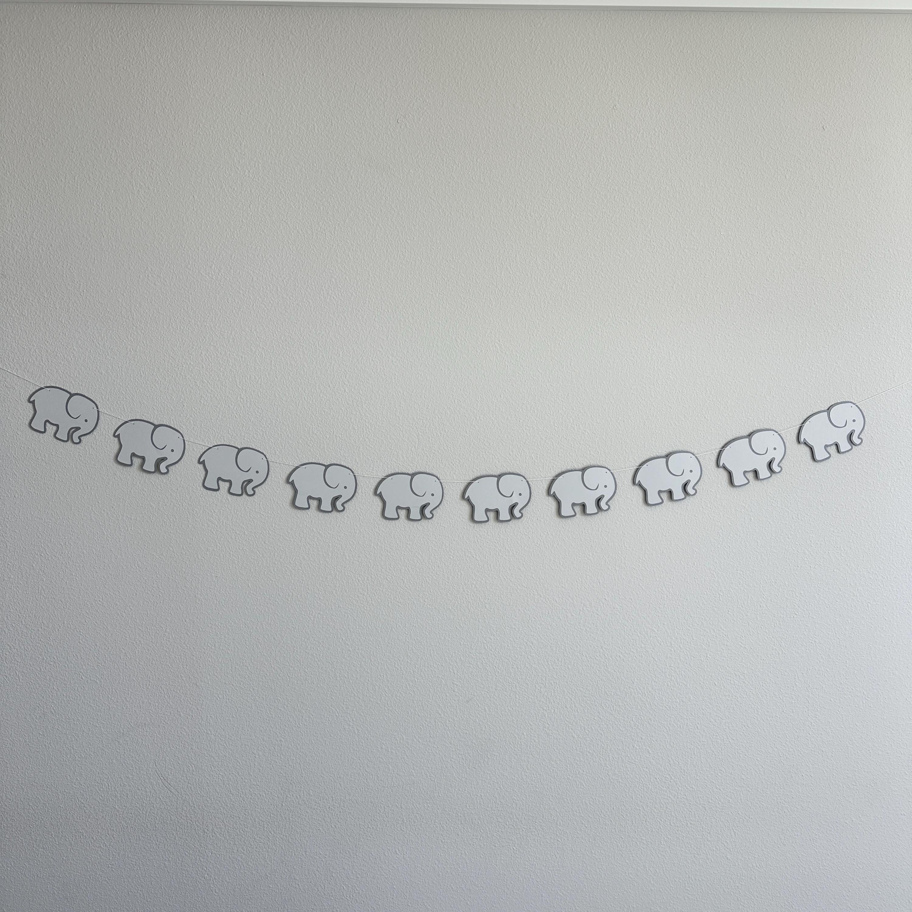 Elephant Garland, Elephant Banner, Cute Elephant Decor, Babies Room Elephants, Elephant Birthday Party Decorations, Cute Elephants