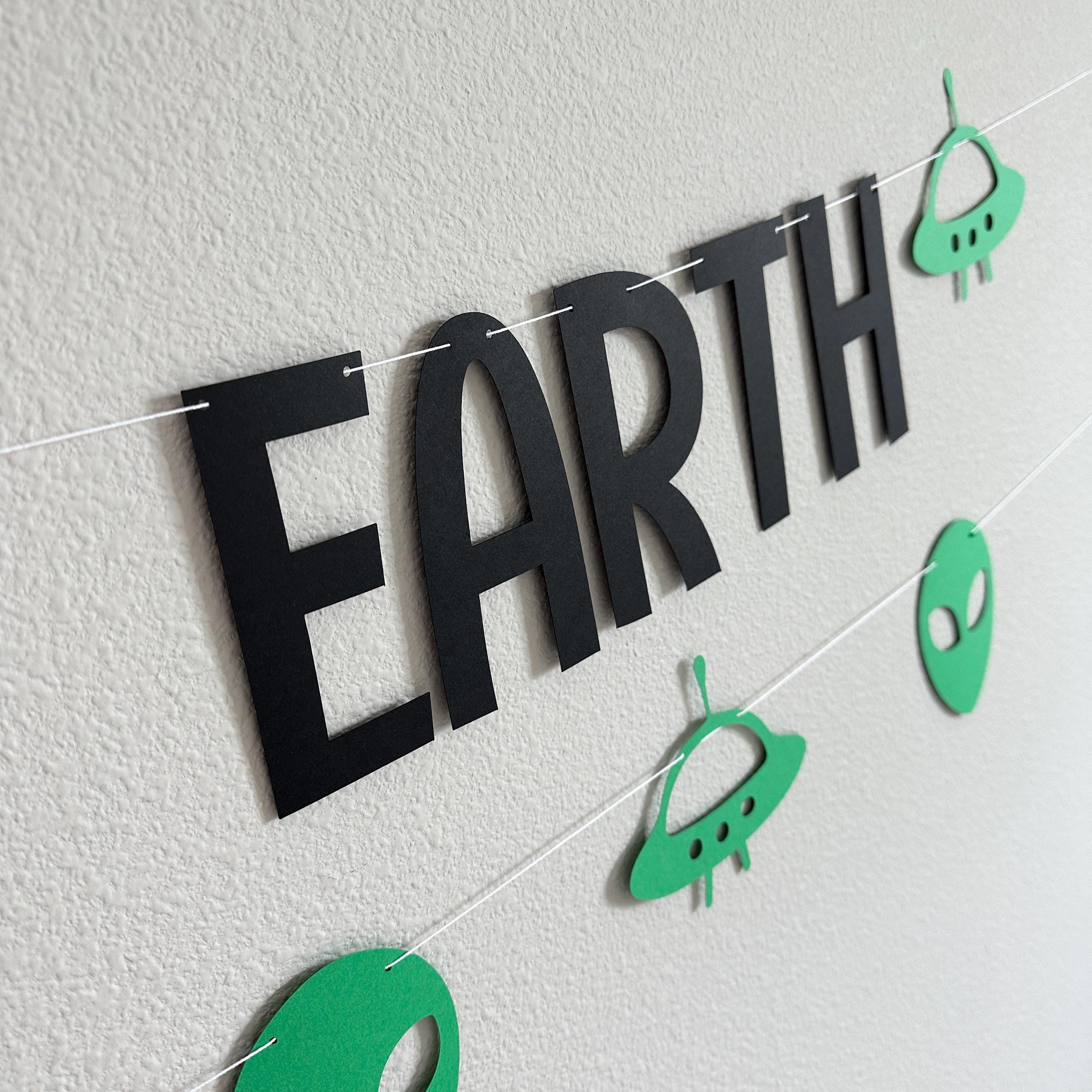 1 Year On Planet Earth, Alien Themed 1st birthday Decorations, 1st Birthday Theme Ideas, Alien 1st Birthday, Outerspace 1st Birthday Party