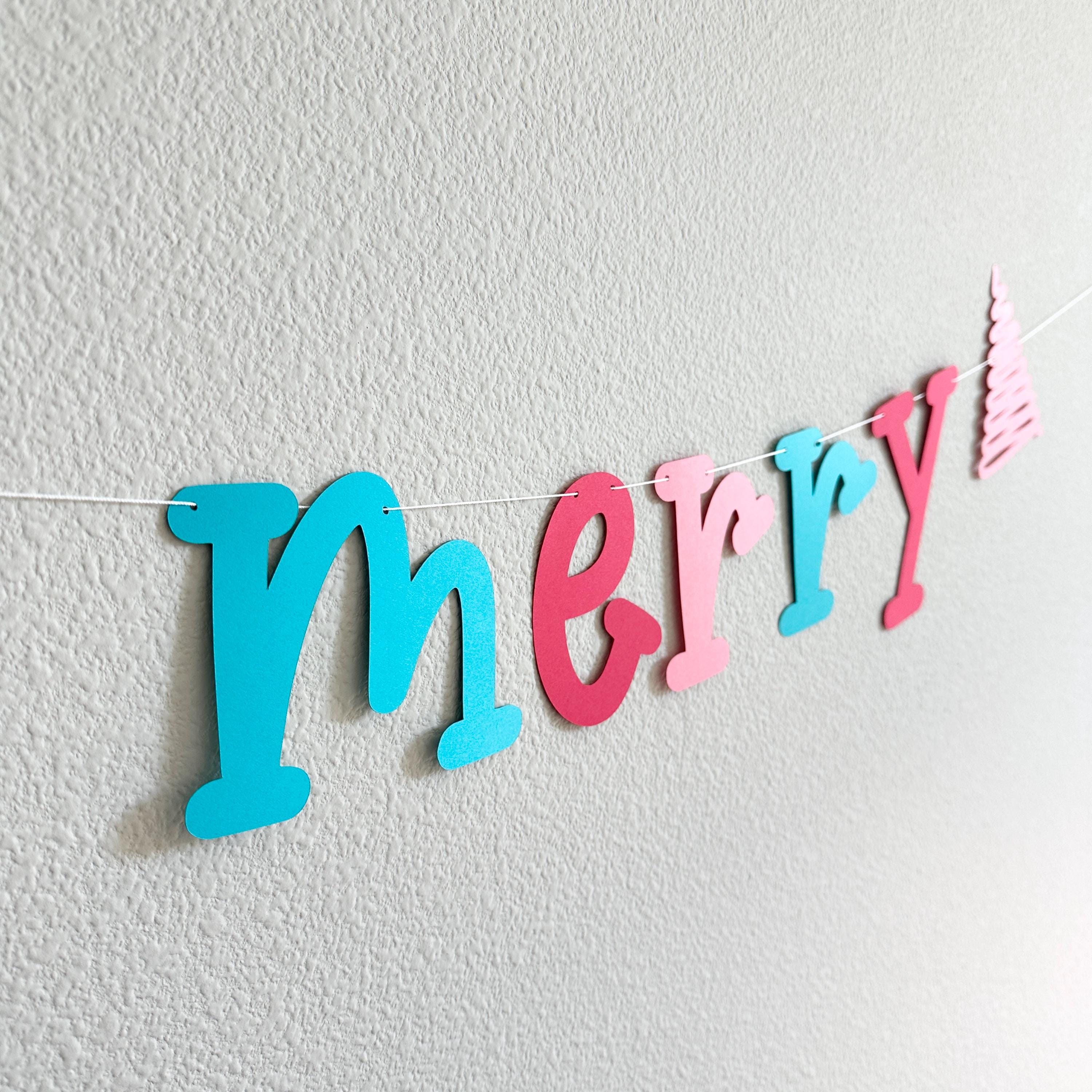 Be Merry, Be Merry Banner, Be Merry Decorations, Christmas 2024 Decorations, Pink Teal Red Christmas, Christmas Party Decorations