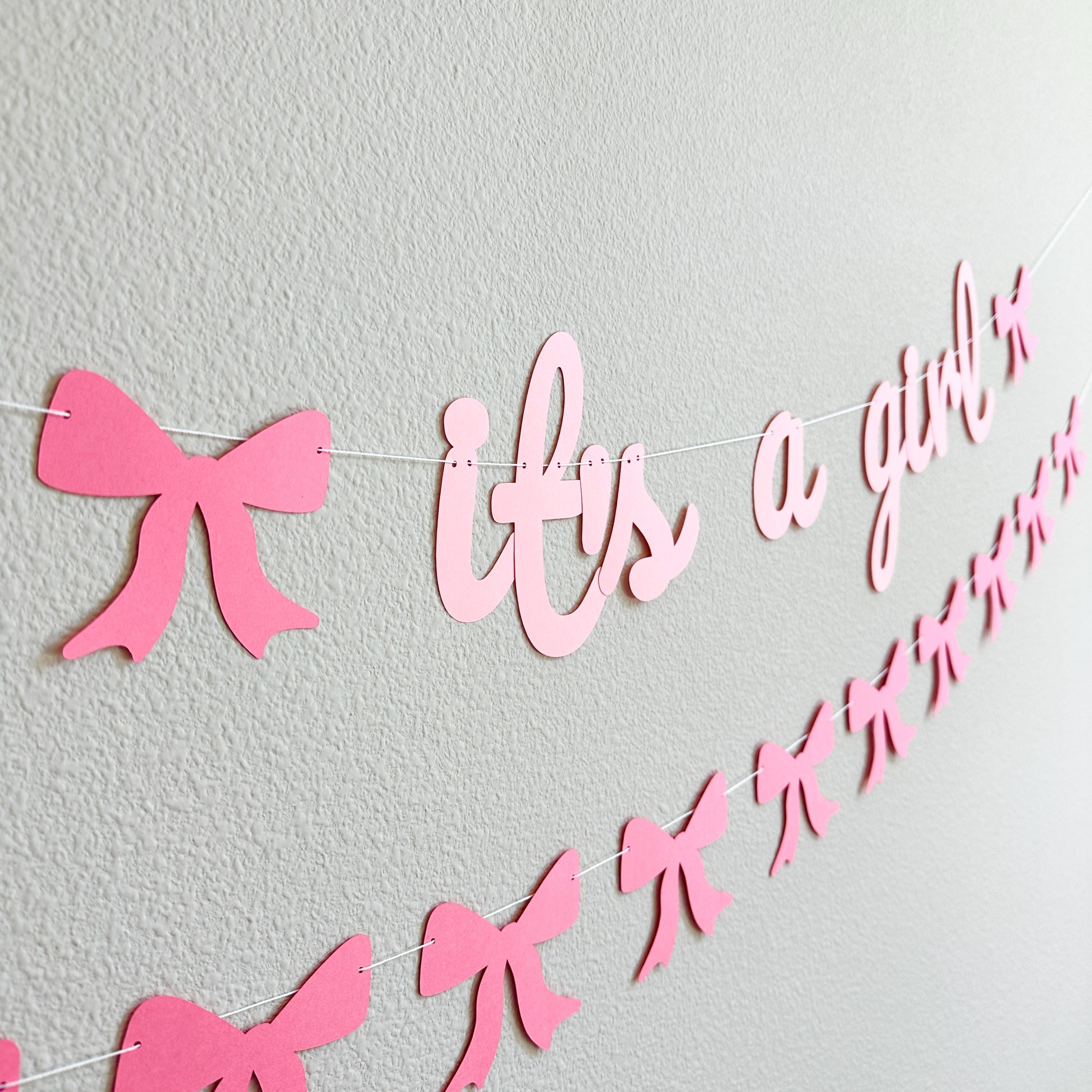 It&#39;s A Girl, It&#39;s A Girl Banner, It&#39;s A Girl Decorations, Coquette Baby Shower, Pink Bows Baby Shower Decorations