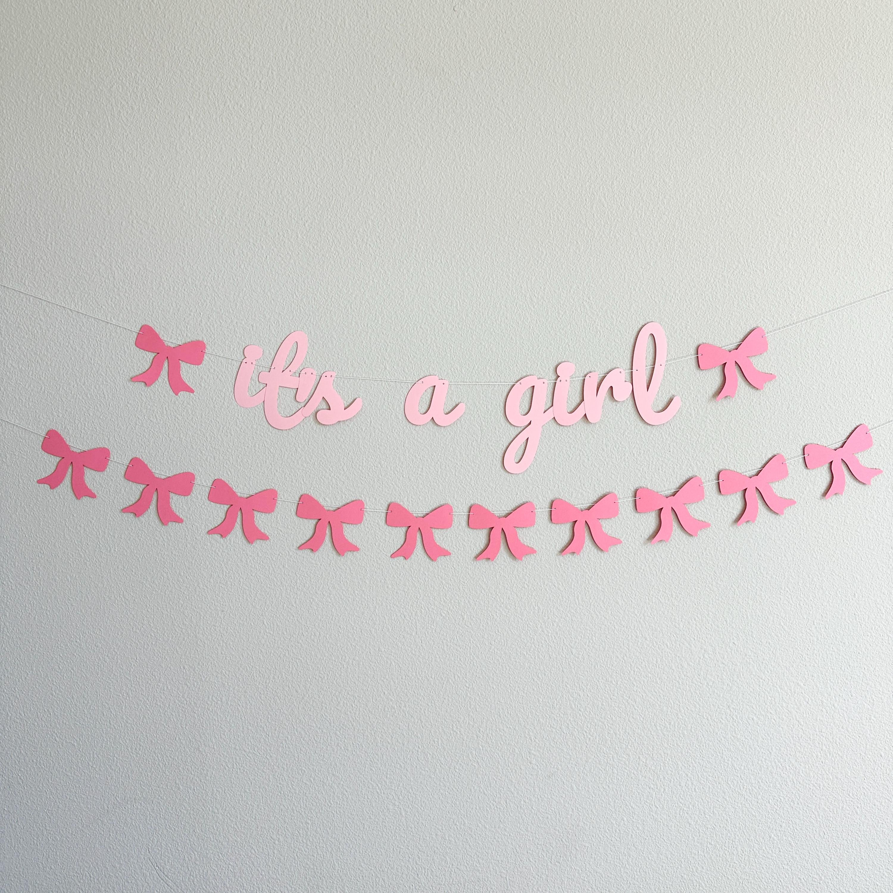 It&#39;s A Girl, It&#39;s A Girl Banner, It&#39;s A Girl Decorations, Coquette Baby Shower, Pink Bows Baby Shower Decorations