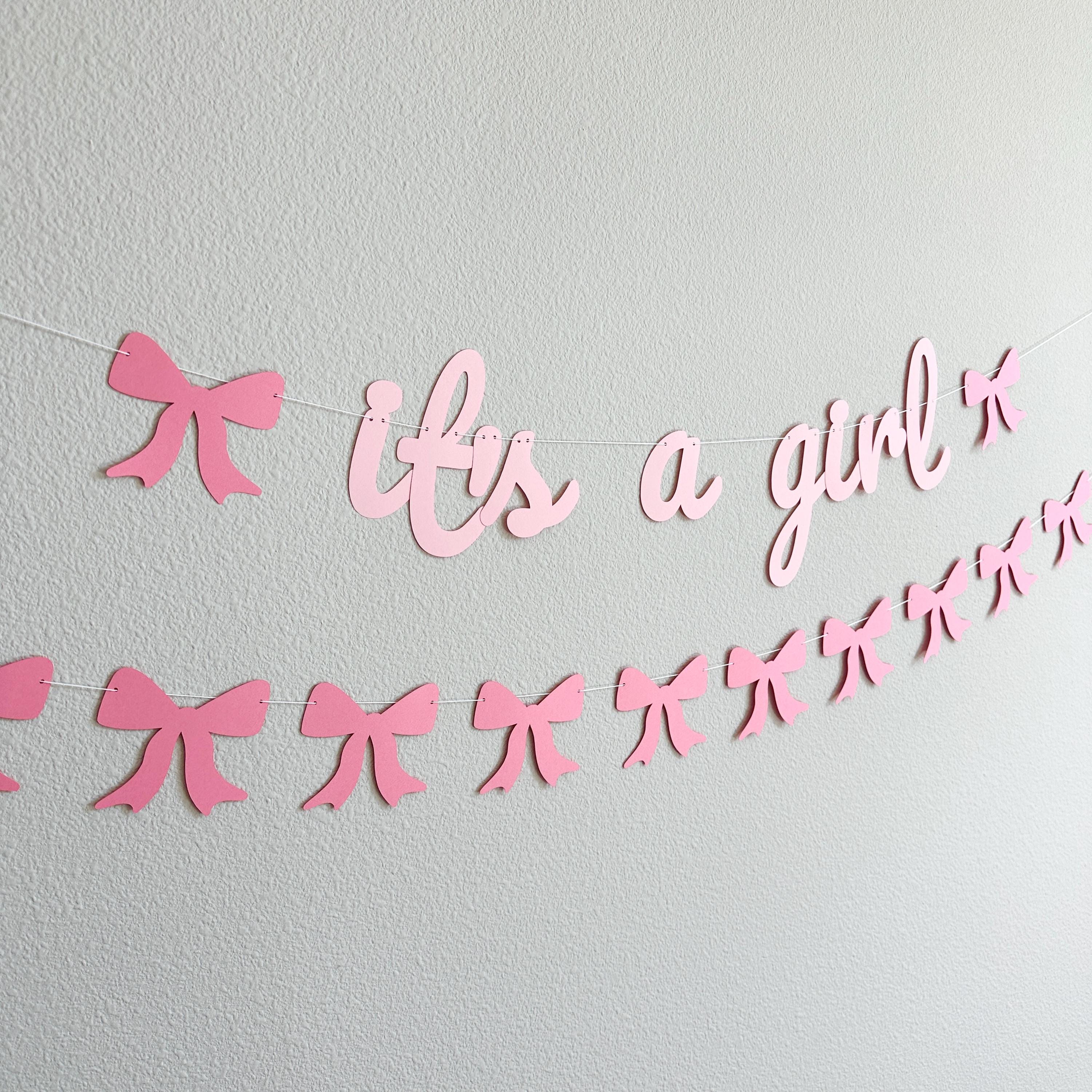It&#39;s A Girl, It&#39;s A Girl Banner, It&#39;s A Girl Decorations, Coquette Baby Shower, Pink Bows Baby Shower Decorations