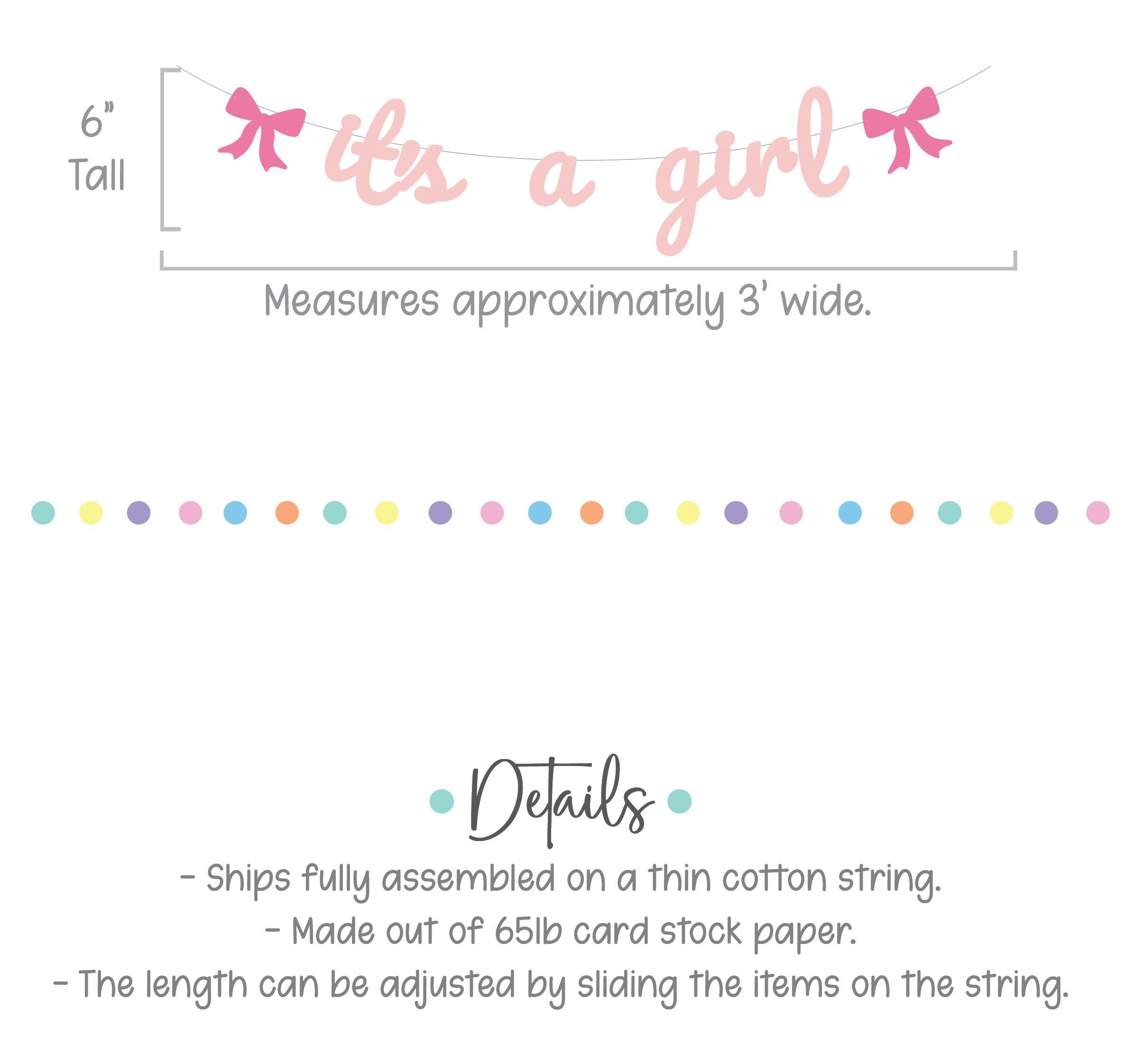 It&#39;s A Girl, It&#39;s A Girl Banner, It&#39;s A Girl Decorations, Coquette Baby Shower, Pink Bows Baby Shower Decorations