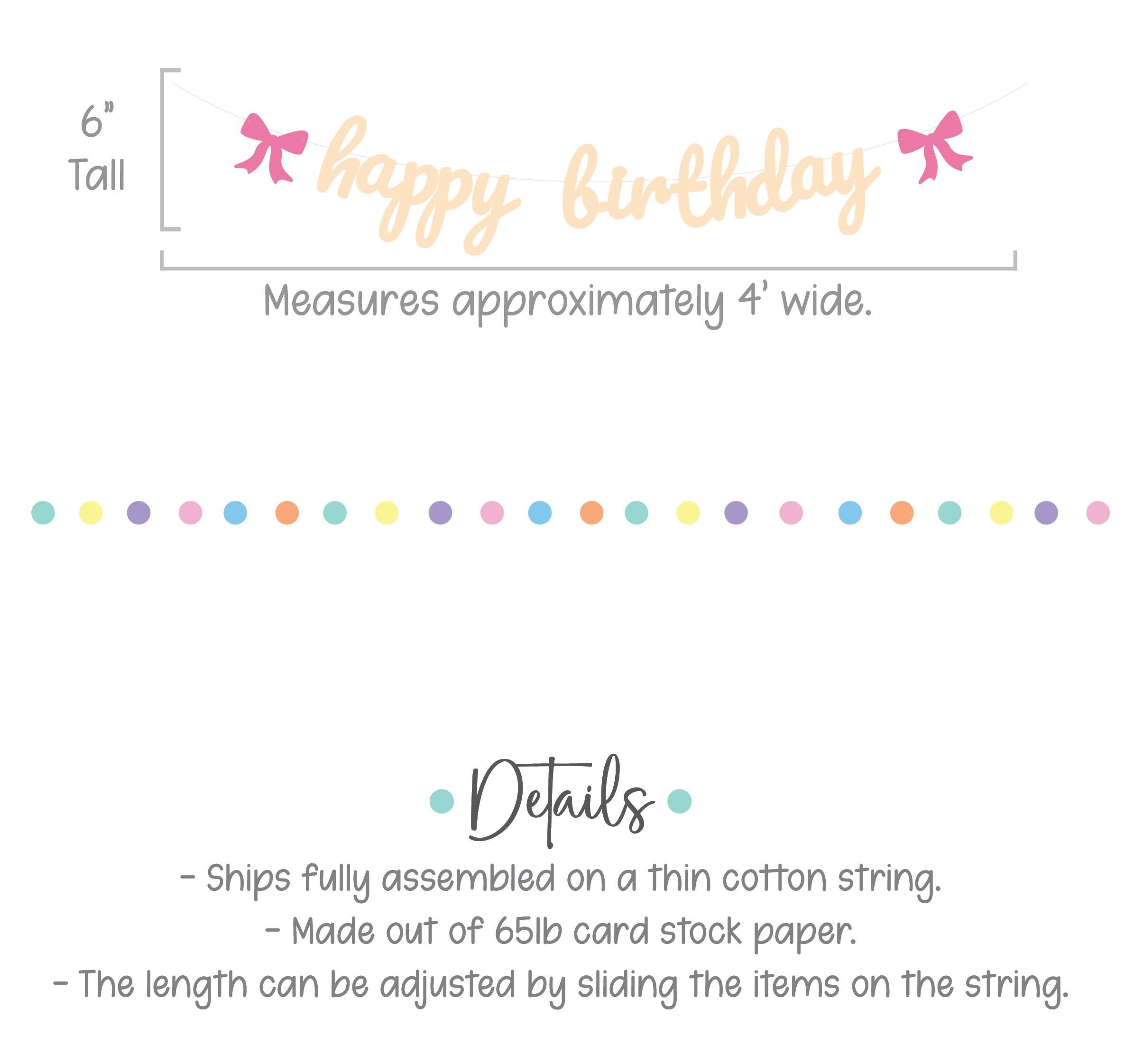 Happy Birthday Banner, Coquette Birthday Banner, Coquette Decorations, Coquette Theme, Coquette Banner, Beige Happy Birthday Banner