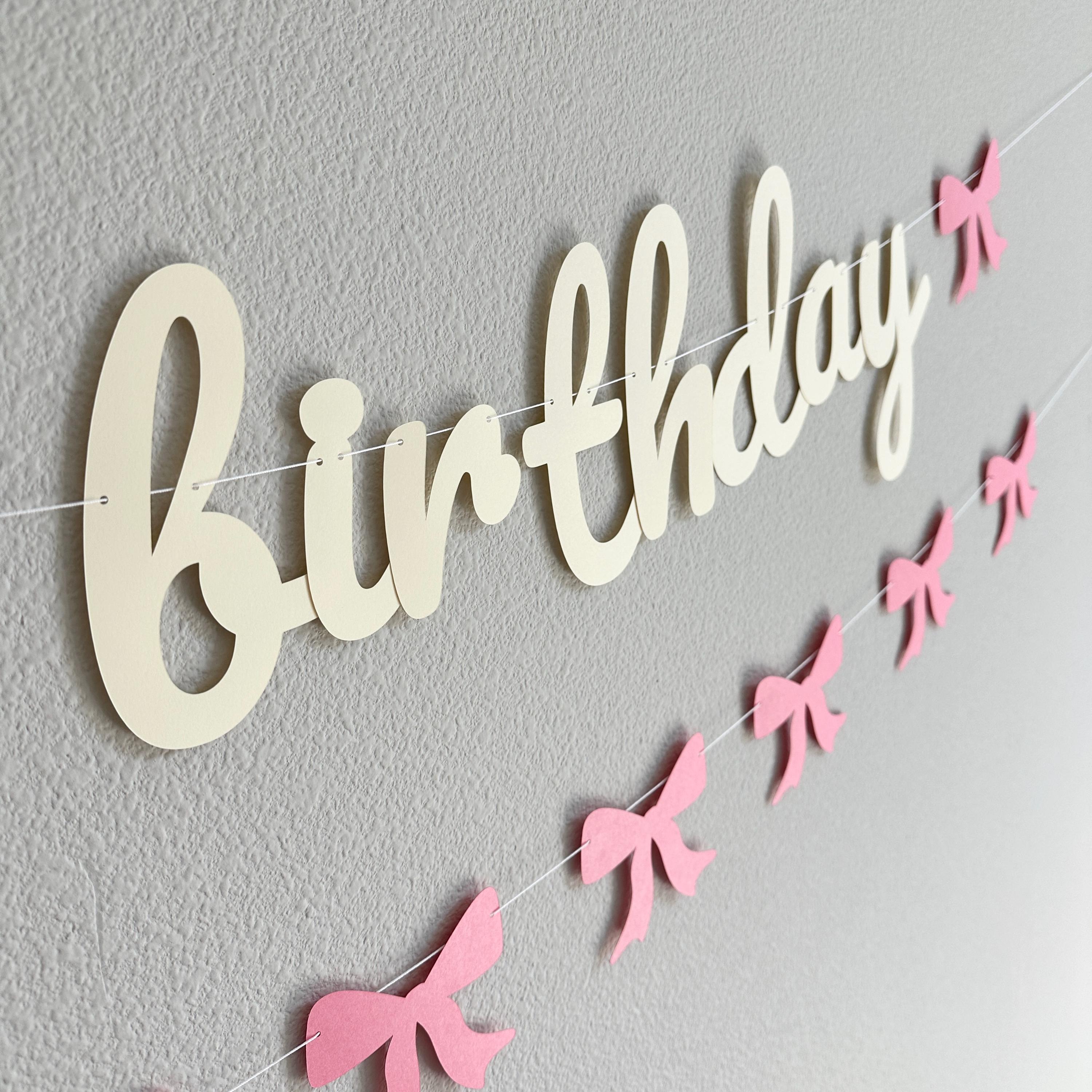 Happy Birthday Banner, Coquette Birthday Banner, Coquette Decorations, Coquette Theme, Coquette Banner, Beige Happy Birthday Banner