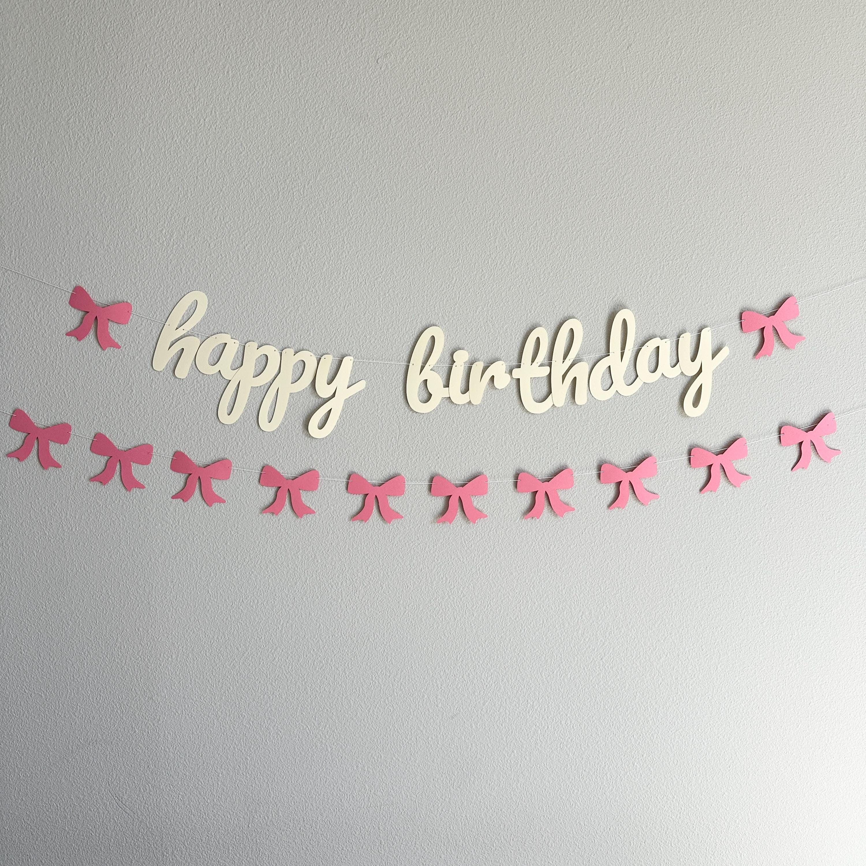 Happy Birthday Banner, Coquette Birthday Banner, Coquette Decorations, Coquette Theme, Coquette Banner, Beige Happy Birthday Banner