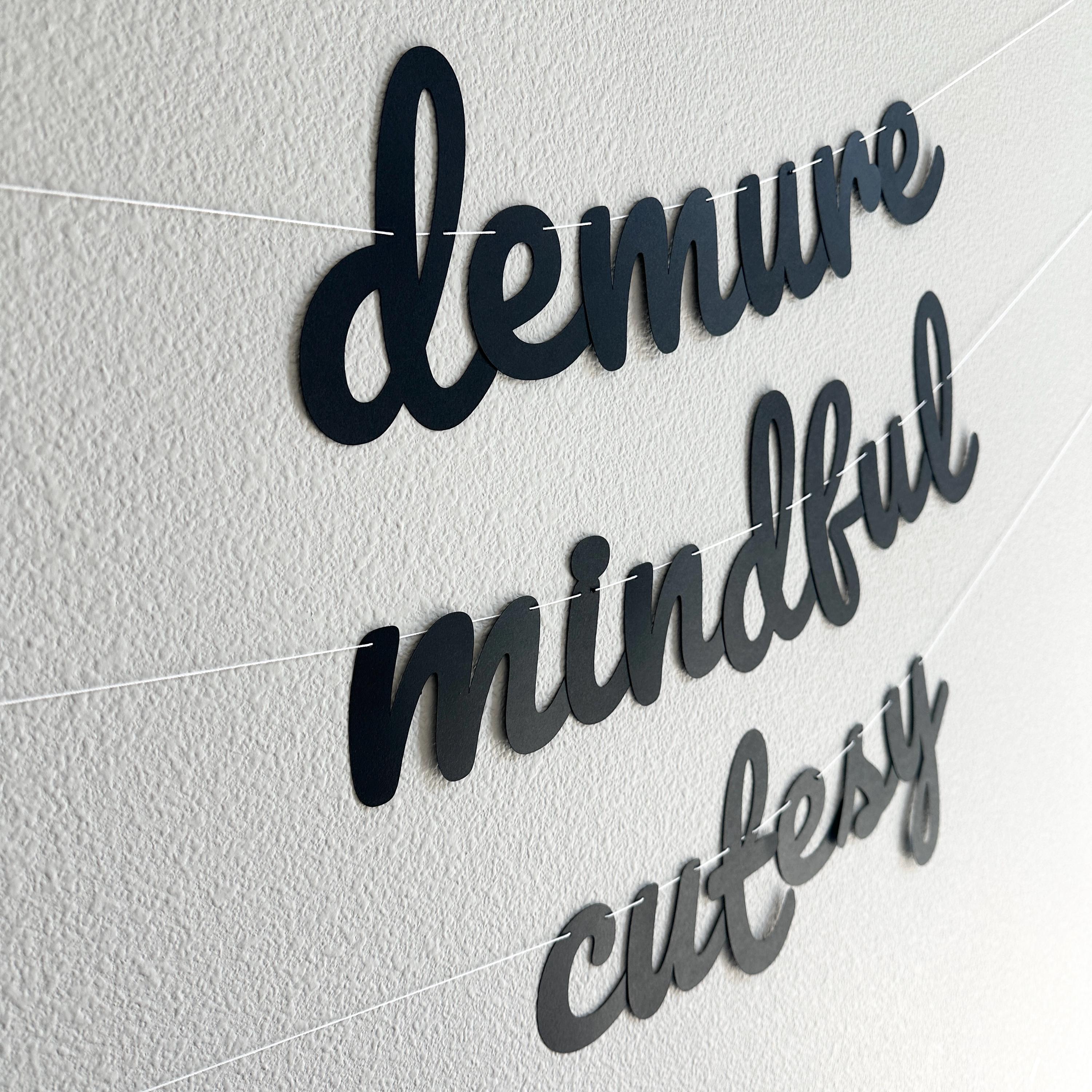 Demure Mindful Cutesy, Demure Mindful Cutesy Banner, Demure Mindful Cutesy Decorations, Demure & Mindful Party Theme Decorations