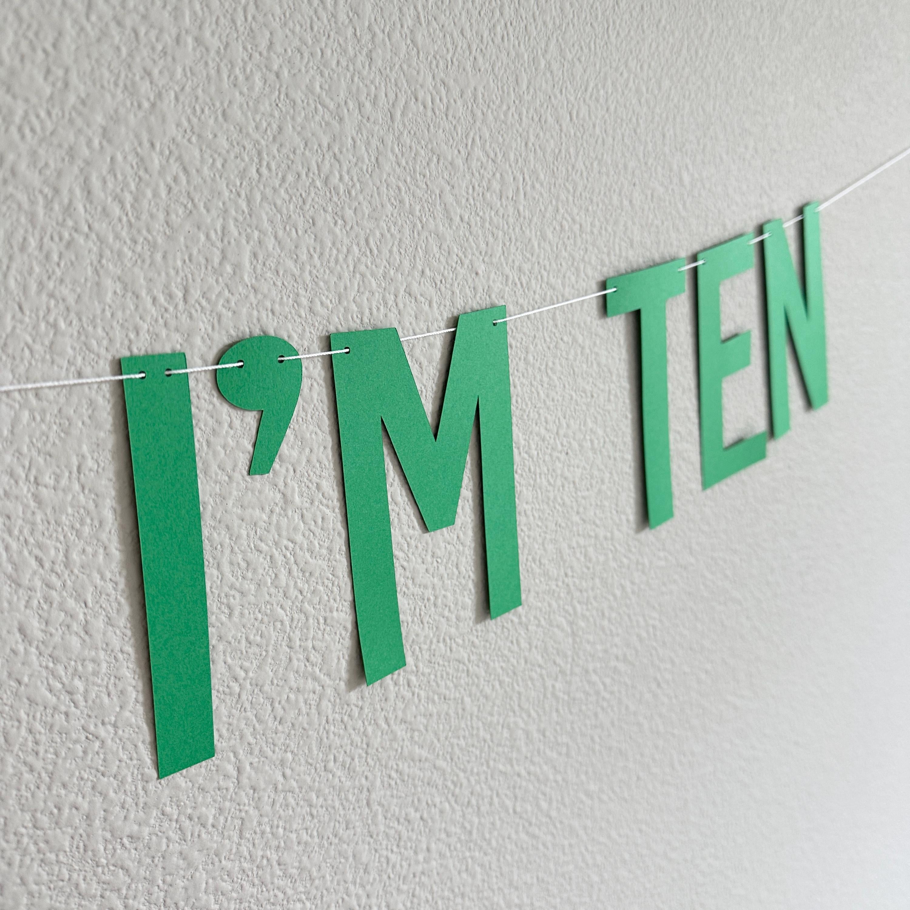 Bruh I&#39;m Ten, 10th Birthday Banner, Tenth Birthday Decorations, Bruh I&#39;m Ten Banner, 10th Birthday Ideas, Boys 10th Birthday, Green 10th