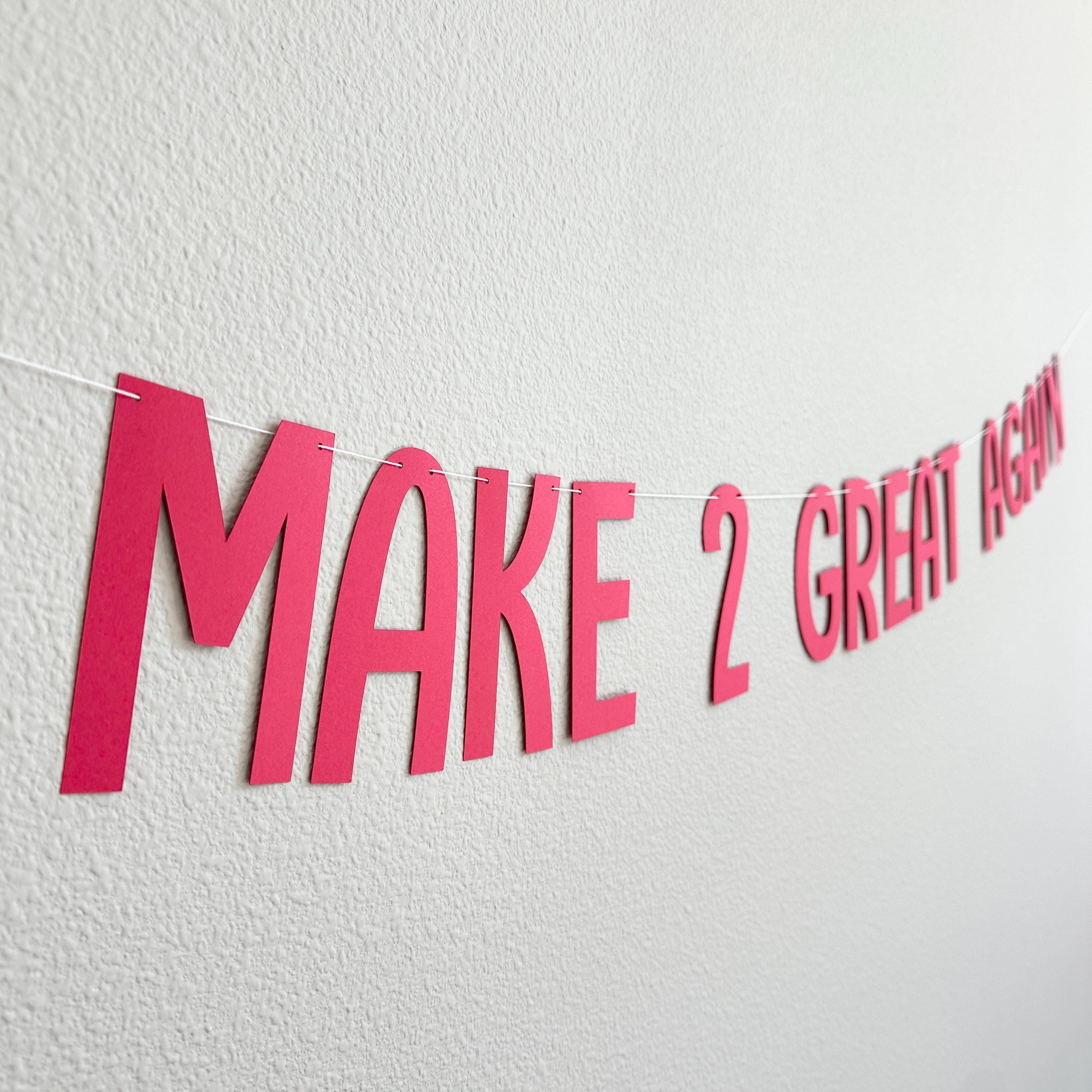Make 2 Great Again, 2nd Birthday Decorations, Second Birthday Party Theme Ideas, Make Birthdays Great Again Banner, 2nd Birthday Backdrop