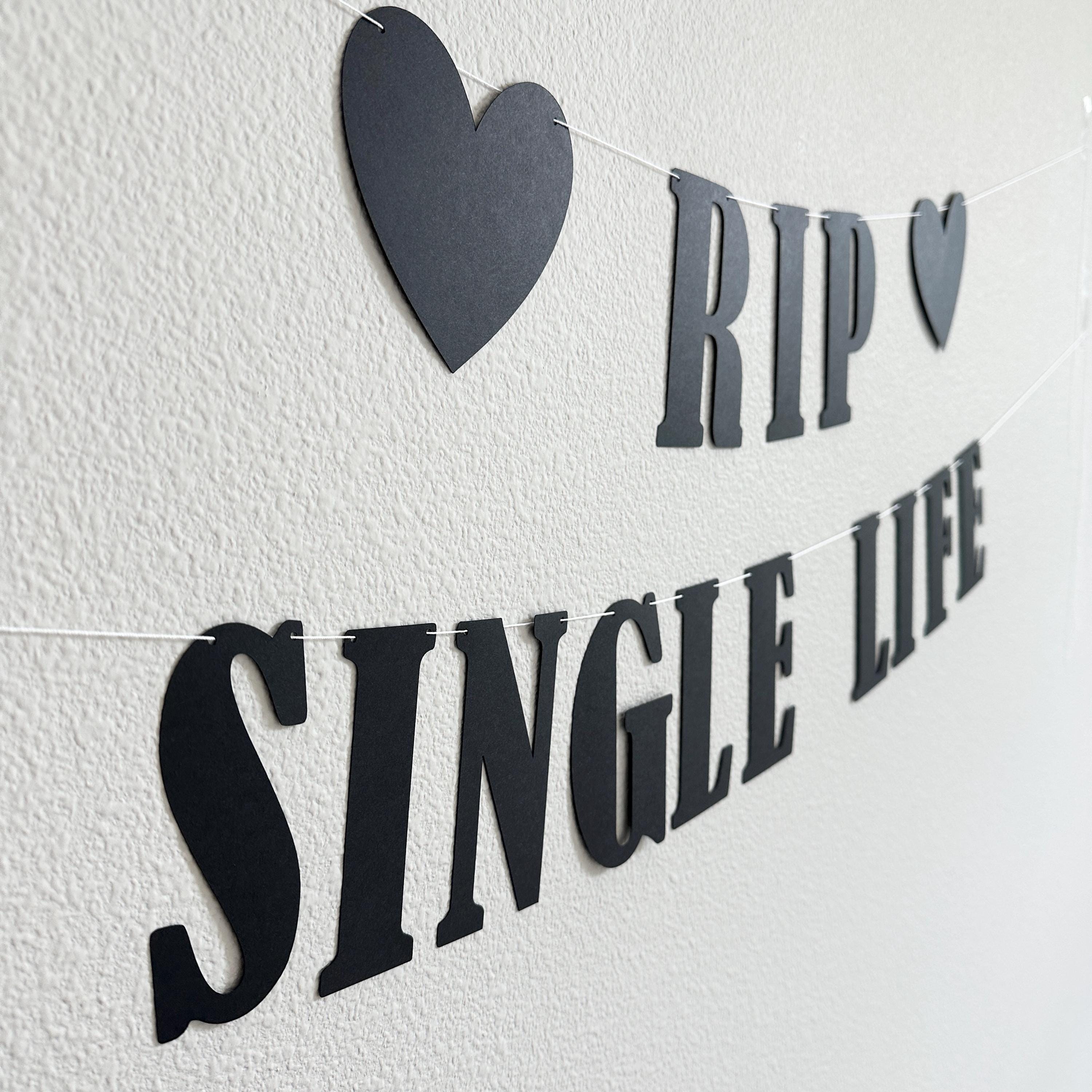 RIP Single Life, Halloween Bachelorette Party Ideas, October Bachelorette Decorations, RIP Single Life Banner, RIP Single Life Decorations