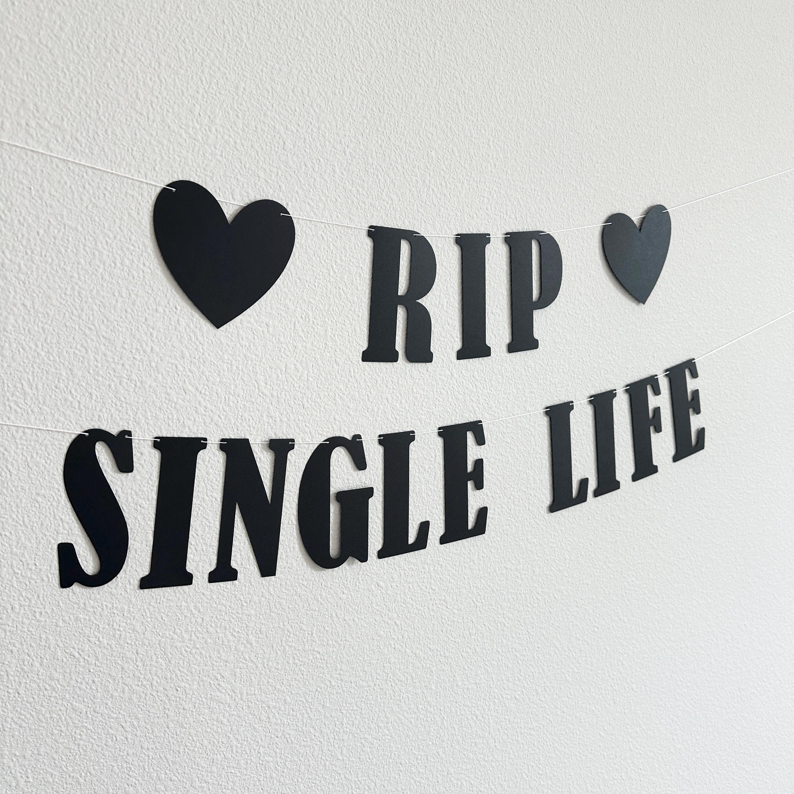 RIP Single Life, Halloween Bachelorette Party Ideas, October Bachelorette Decorations, RIP Single Life Banner, RIP Single Life Decorations