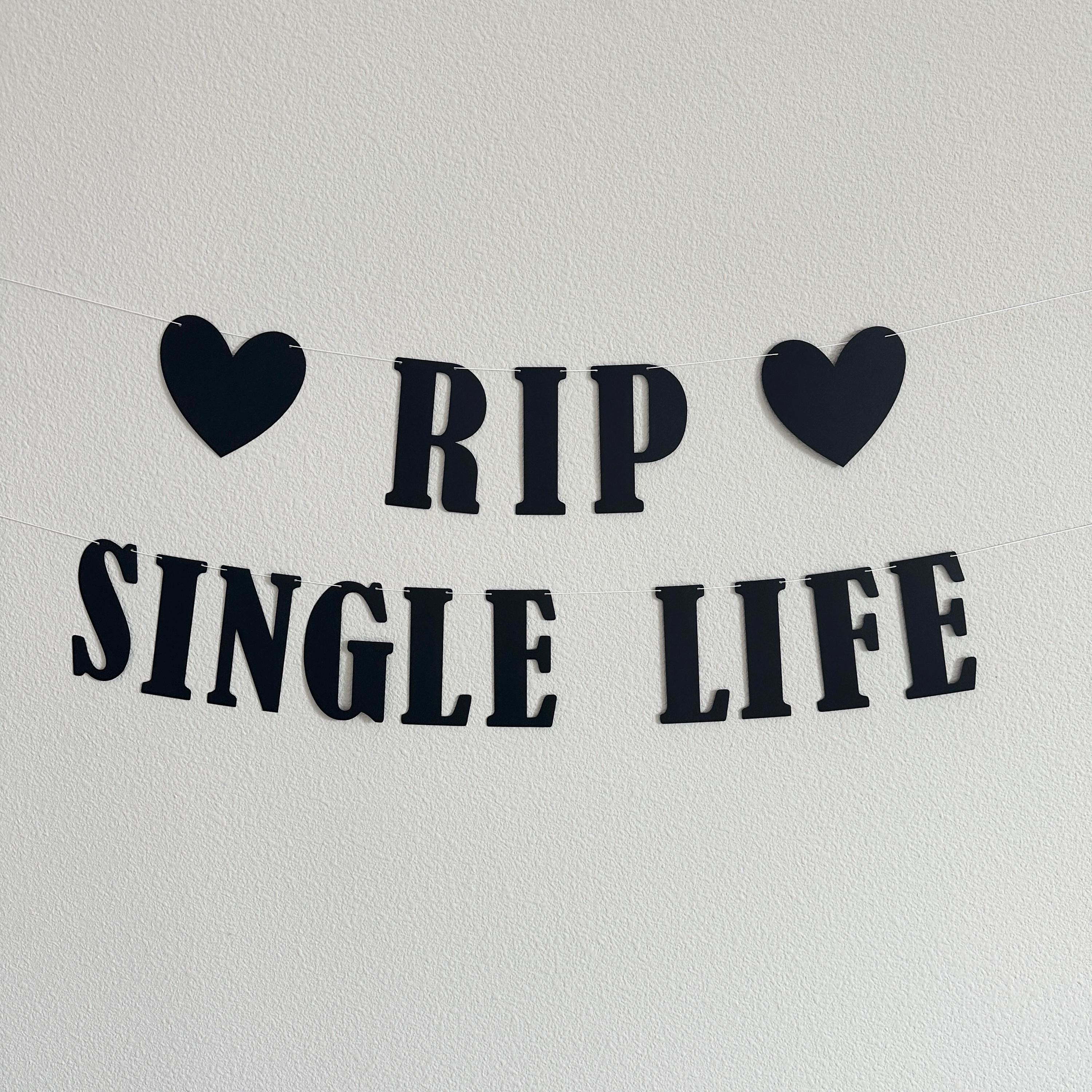 RIP Single Life, Halloween Bachelorette Party Ideas, October Bachelorette Decorations, RIP Single Life Banner, RIP Single Life Decorations