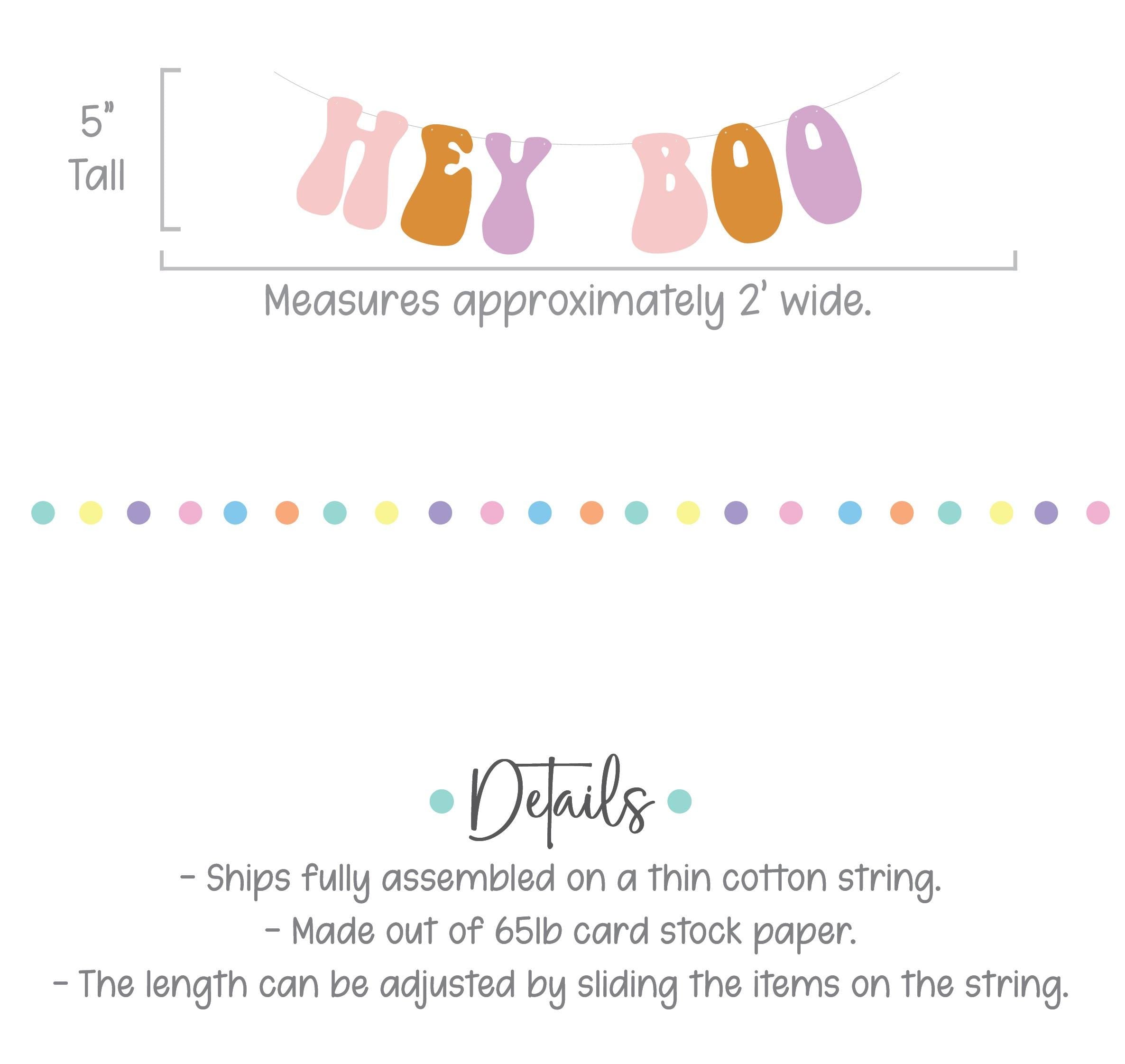 Hey Boo, Hey Boo Banner, Hey Boo Decorations, Halloween Decorations, Halloween Party, Halloween 2024 Trends, Pink Halloween