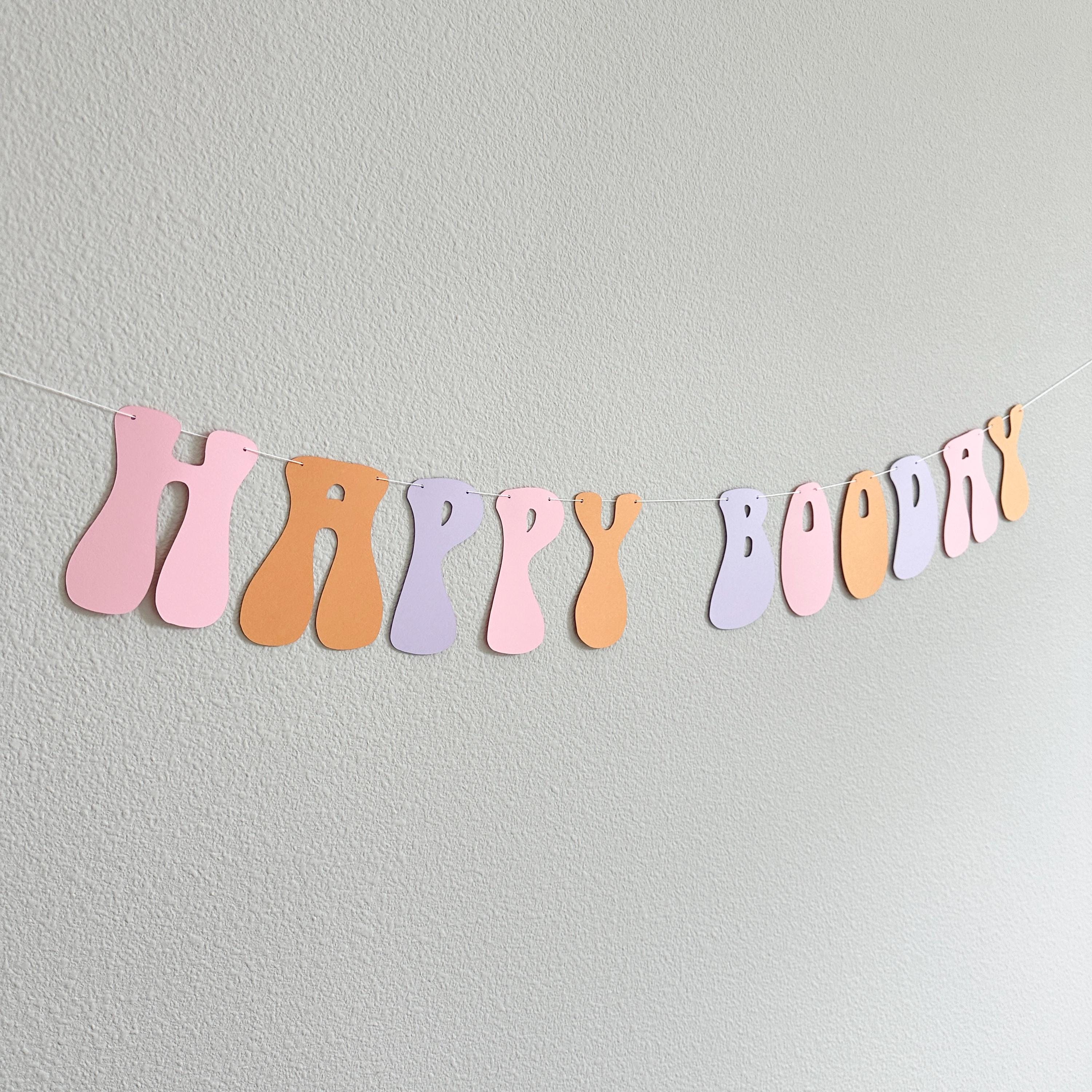 Happy Booday, Halloween Birthday Banner, October Birthday Decorations, Booday Party Decorations, Pink Lavender Halloween Birthday Party