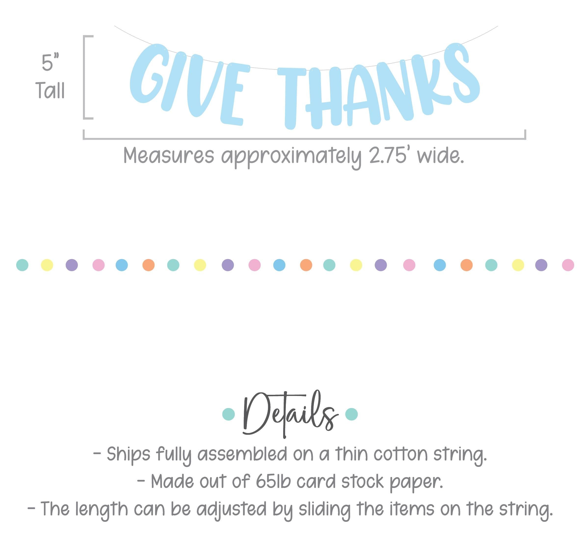 Give Thanks, Give Thanks Banner, Give Thanks Decorations, Thanksgiving Decorations, Fall Decorations, Blue Friendsgiving, Blue Thanksgiving