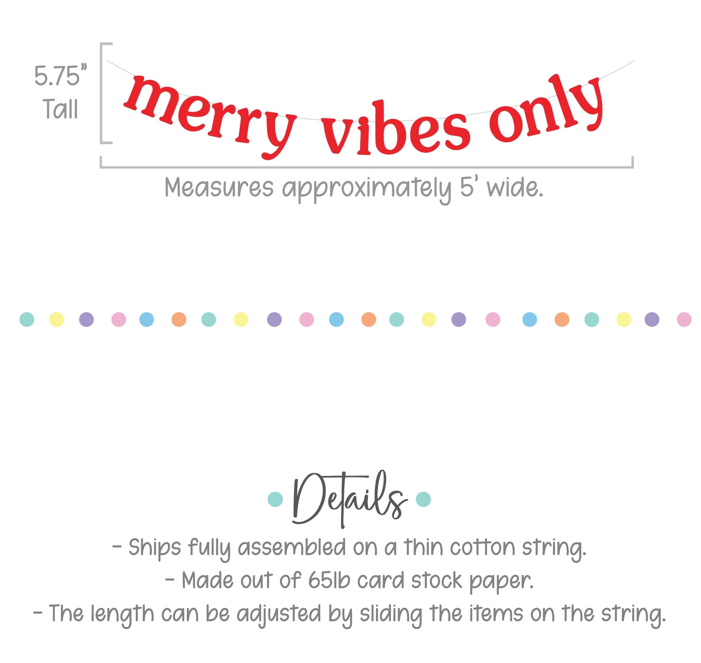 Merry Vibes Only, Holiday Banner, Christmas Decorations, Christmas Party Ideas, Holiday Party Decorations, Merry Vibes Only Banner