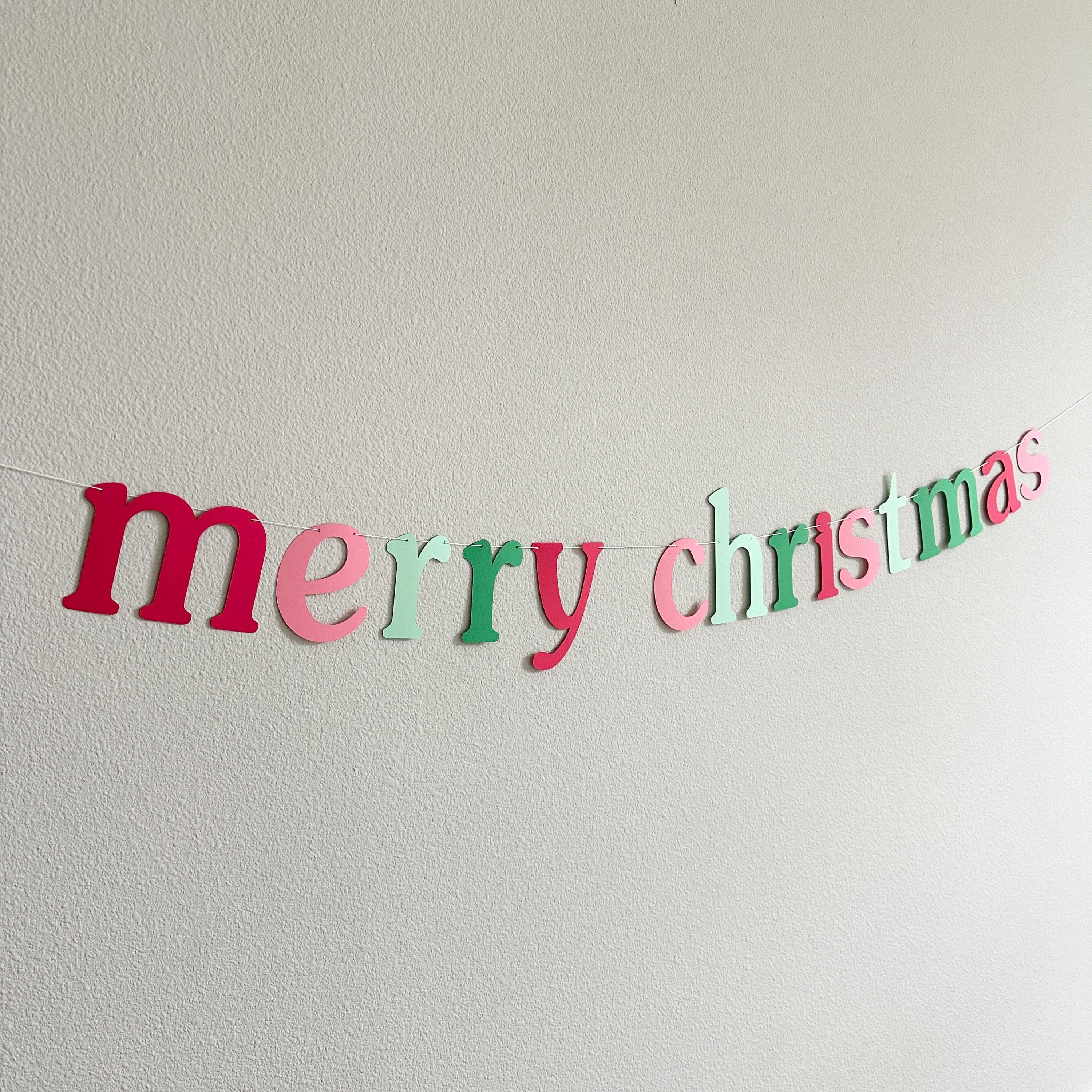 Merry Christmas, Merry Christmas Banner, Merry Christmas Decorations, Pink and Mint Christmas, Trendy Christmas, Christmas Trends