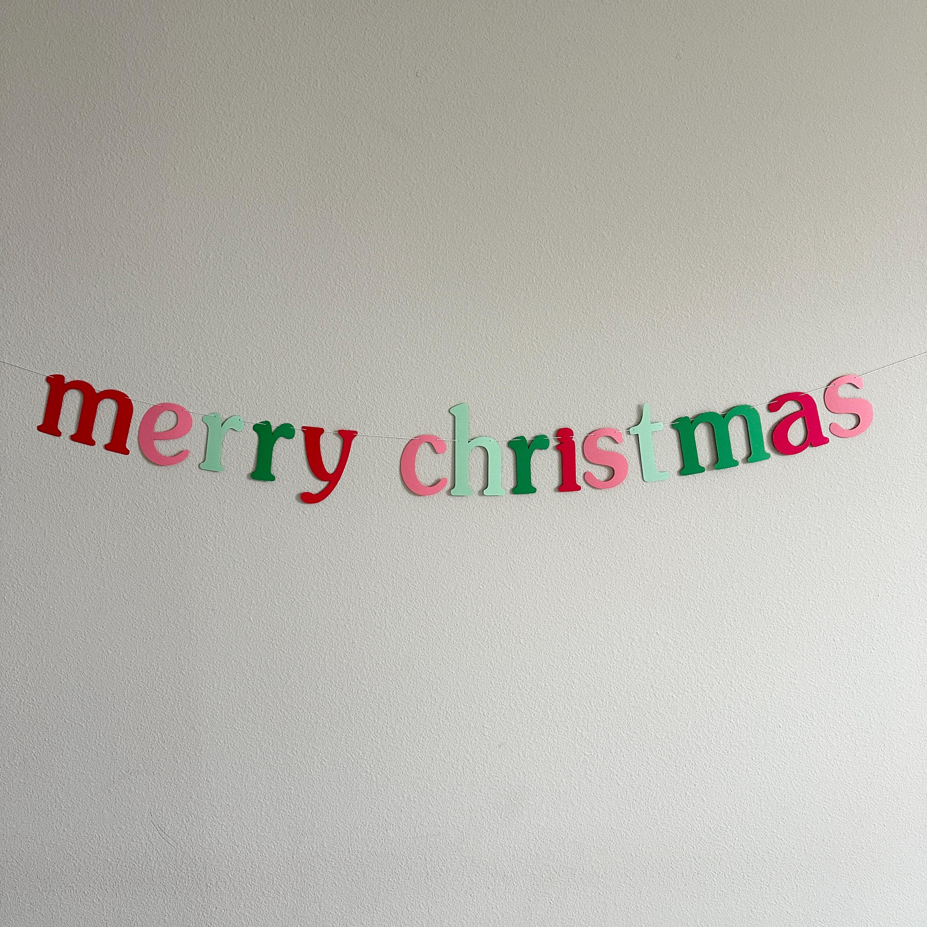 Merry Christmas, Merry Christmas Banner, Merry Christmas Decorations, Pink and Mint Christmas, Trendy Christmas, Christmas Trends