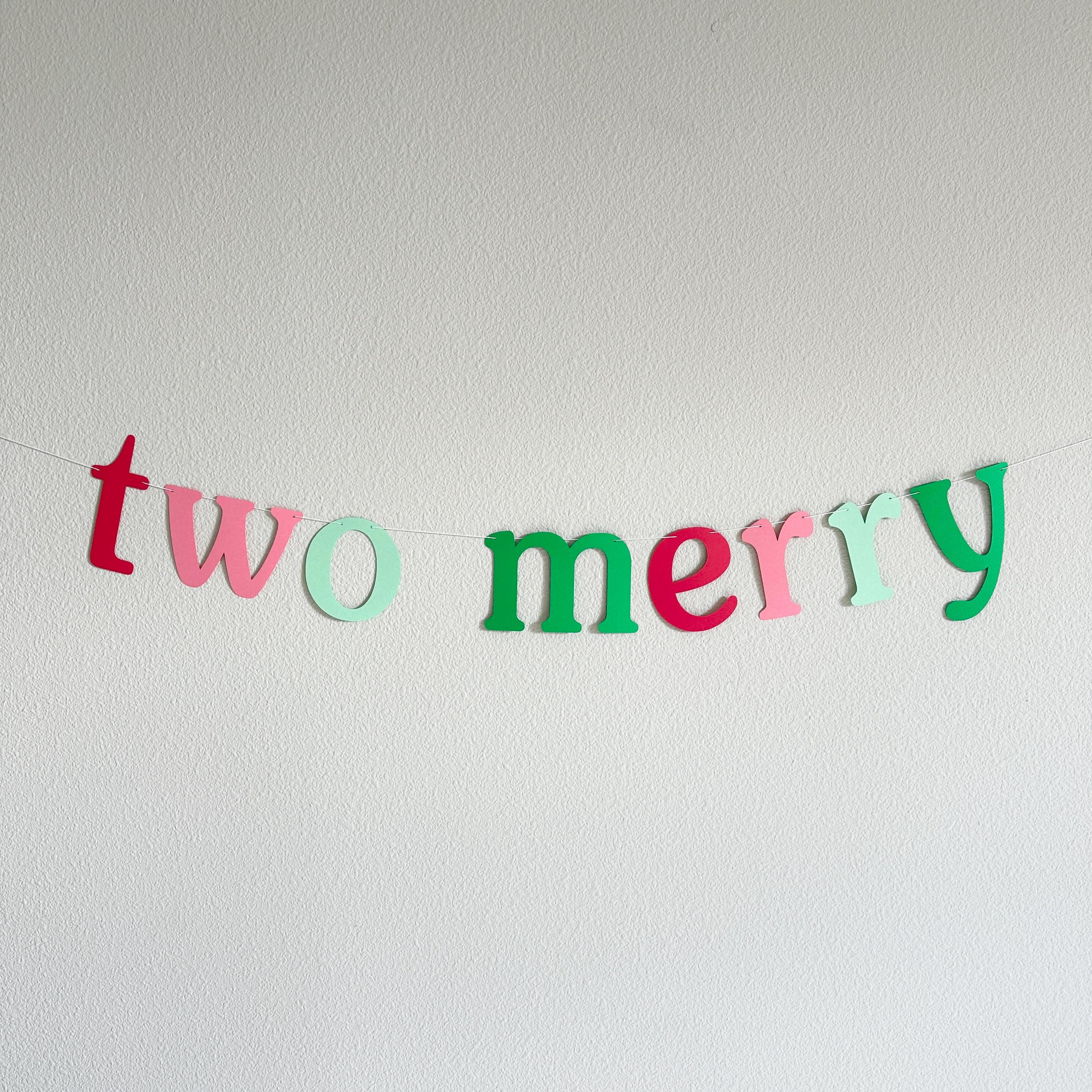 Two Merry, Two Merry Decorations, December 2nd Birthday Party Theme Ideas, Two Merry Banner, Christmas 2nd birthday