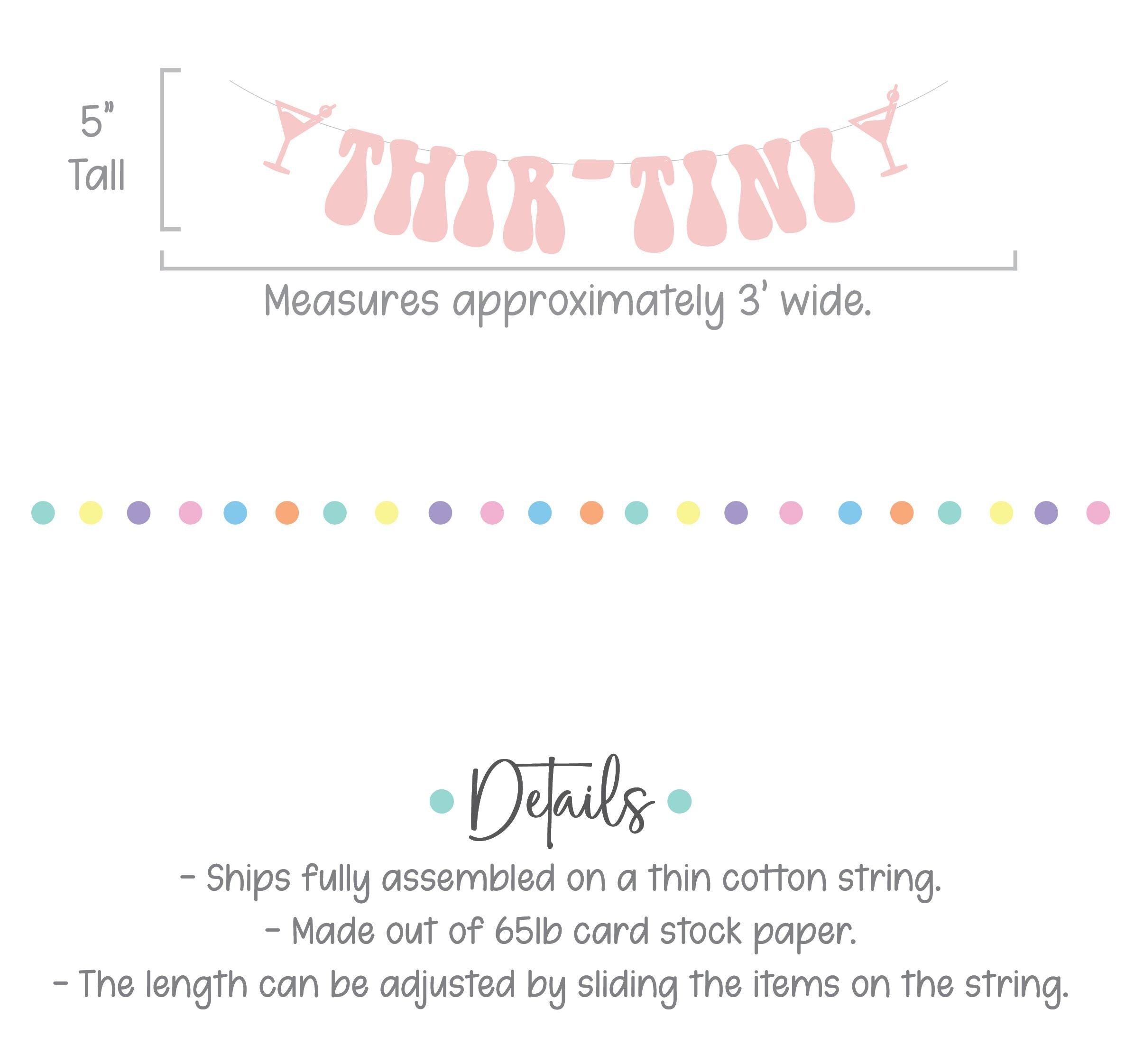Thir-Tini, Thirtini Banner, 30th Birthday Ideas, Martini 30th Birthday Party, 30th Birthday Decorations, Thir-tini Banner