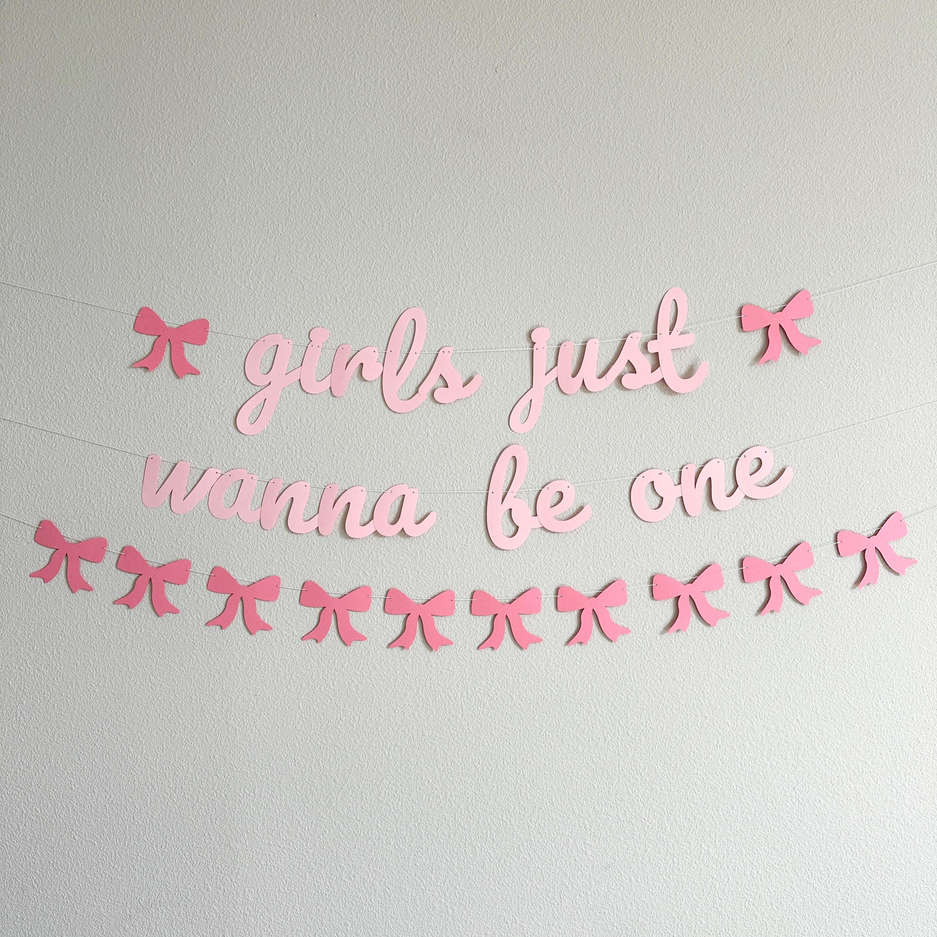 Girls Just Wanna Be One, 1st birthday Party Theme Ideas, Coquette First Birthday Decorations, Bow Themed Banner
