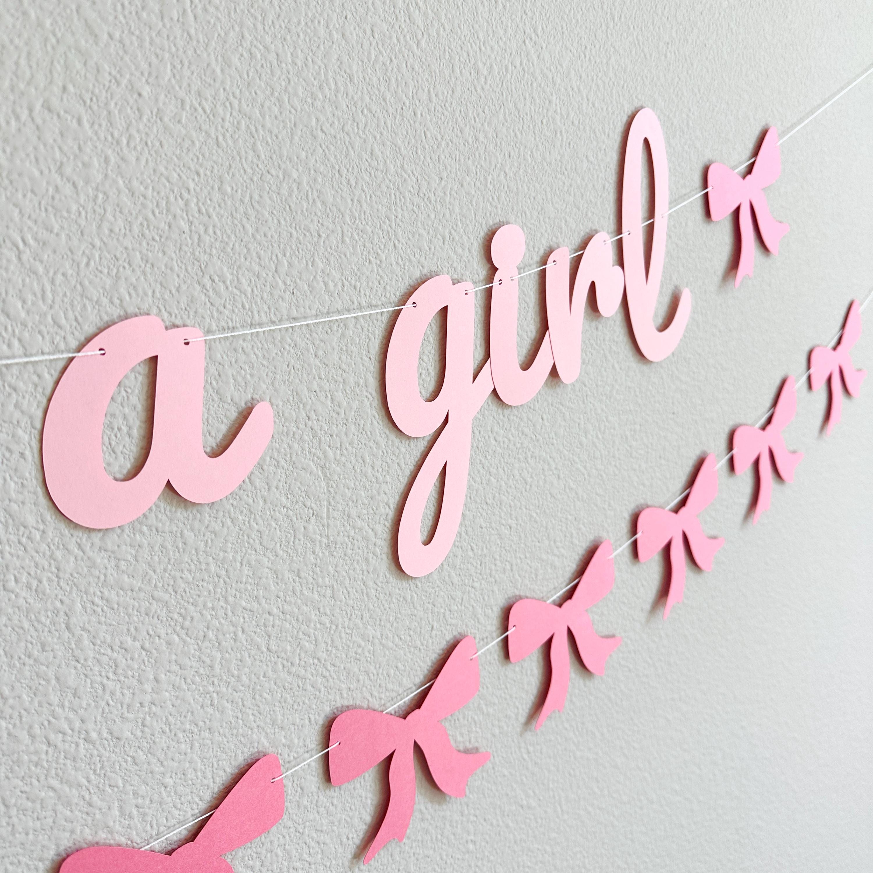 It&#39;s A Girl, It&#39;s A Girl Banner, It&#39;s A Girl Decorations, Coquette Baby Shower, Pink Bows Baby Shower Decorations