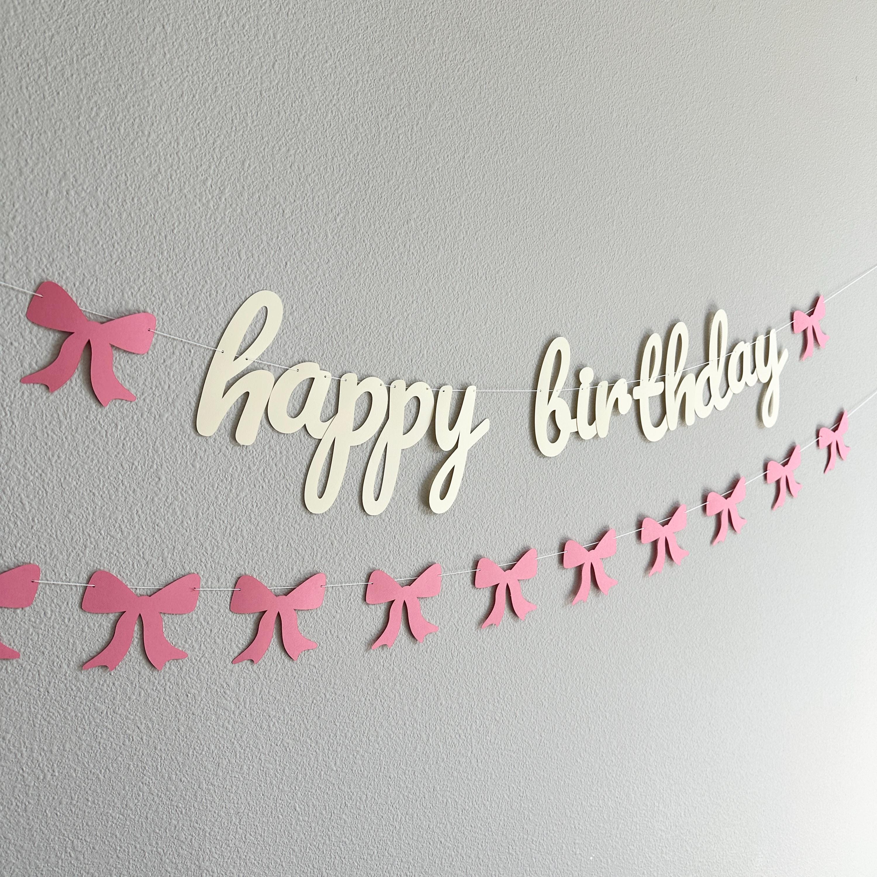 Happy Birthday Banner, Coquette Birthday Banner, Coquette Decorations, Coquette Theme, Coquette Banner, Beige Happy Birthday Banner