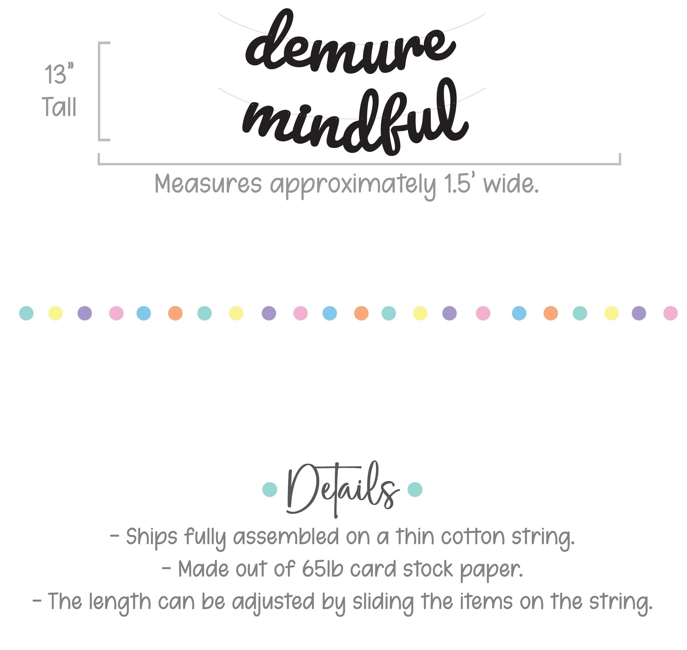 Demure Mindful, Demure Mindful Banner, Demure Mindful Decorations, Demure & Mindful Party Theme Decorations