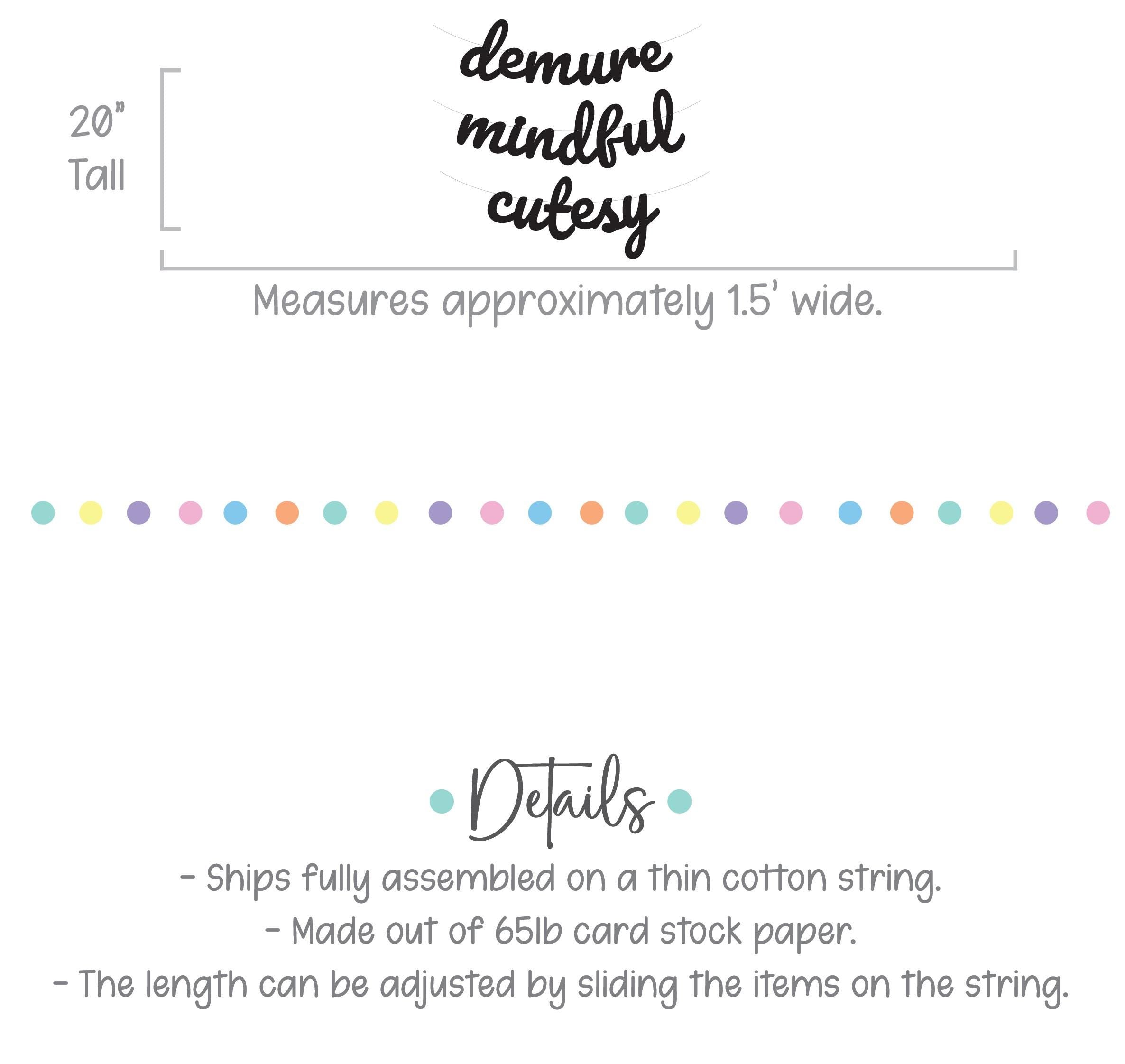 Demure Mindful Cutesy, Demure Mindful Cutesy Banner, Demure Mindful Cutesy Decorations, Demure & Mindful Party Theme Decorations