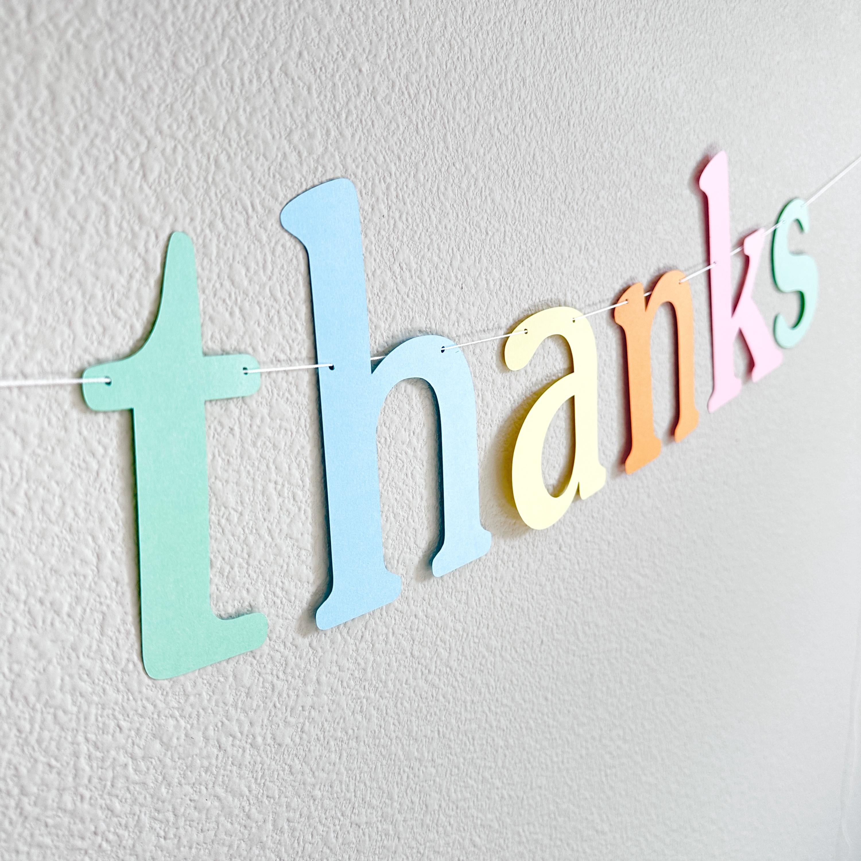 Give Thanks, Give Thanks Banner, Rainbow Give Thanks, Thanksgiving Decorations, Pastel Give Thanks, Colorful Friendsgiving