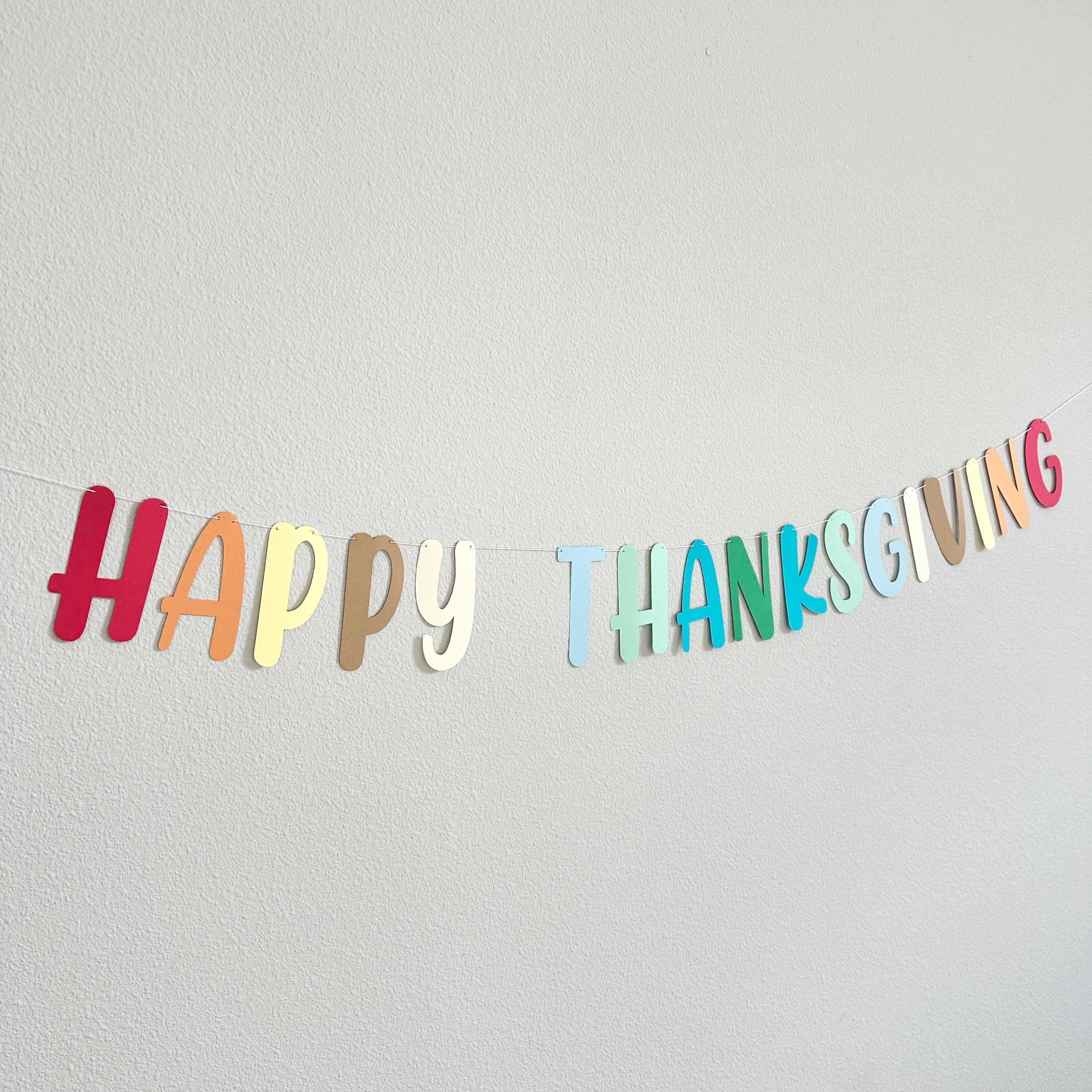 Happy Thanksgiving, Rainbow Thanksgiving, Rainbow Thanksgiving Banner, Colorful Thanksgiving Decorations, Thanksgiving Trends