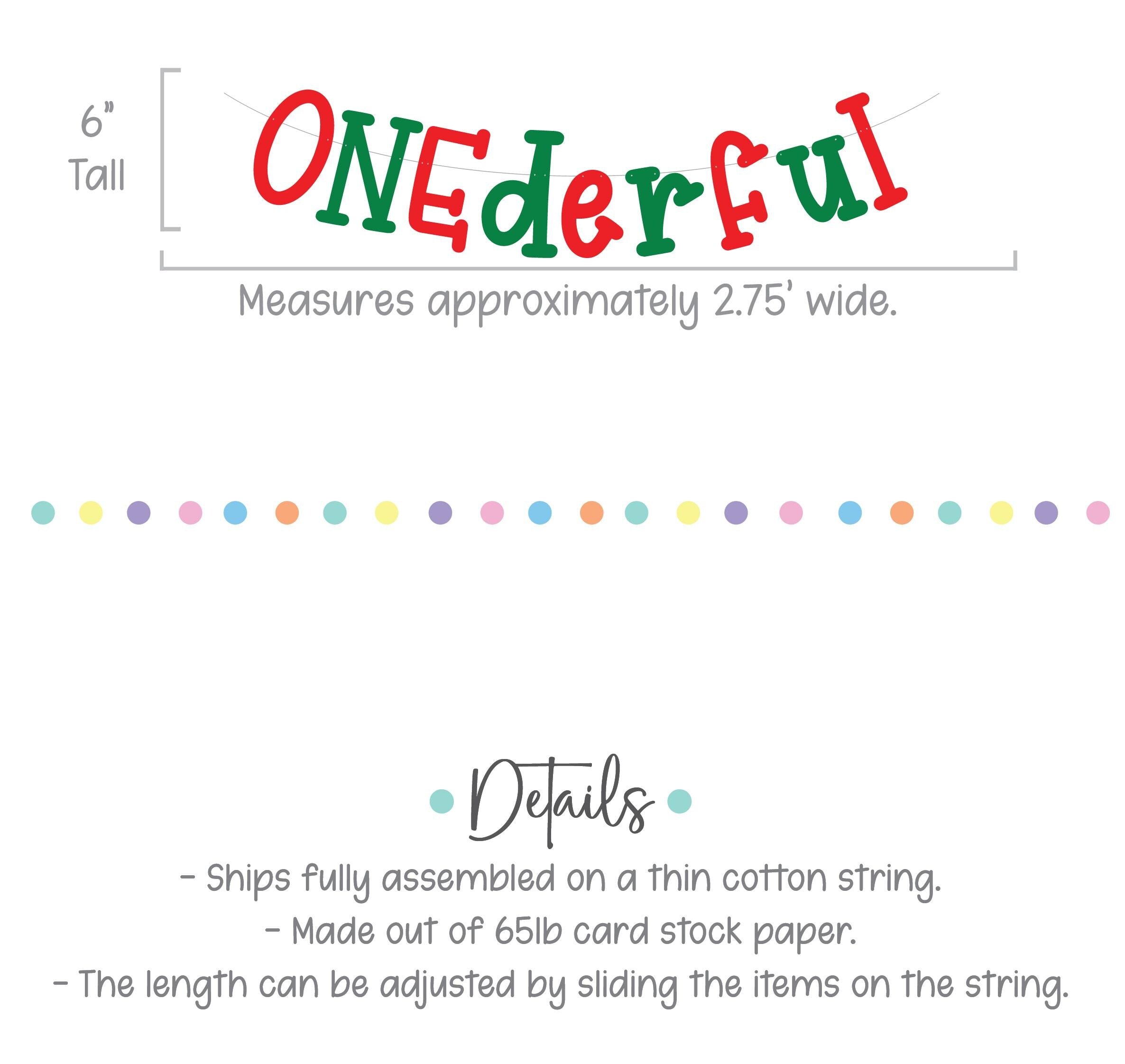 ONEderful, ONE derful Decorations, 1st Birthday Theme Ideas, Onederful Birthday Party Banner, Christmas Themed First BIrthday