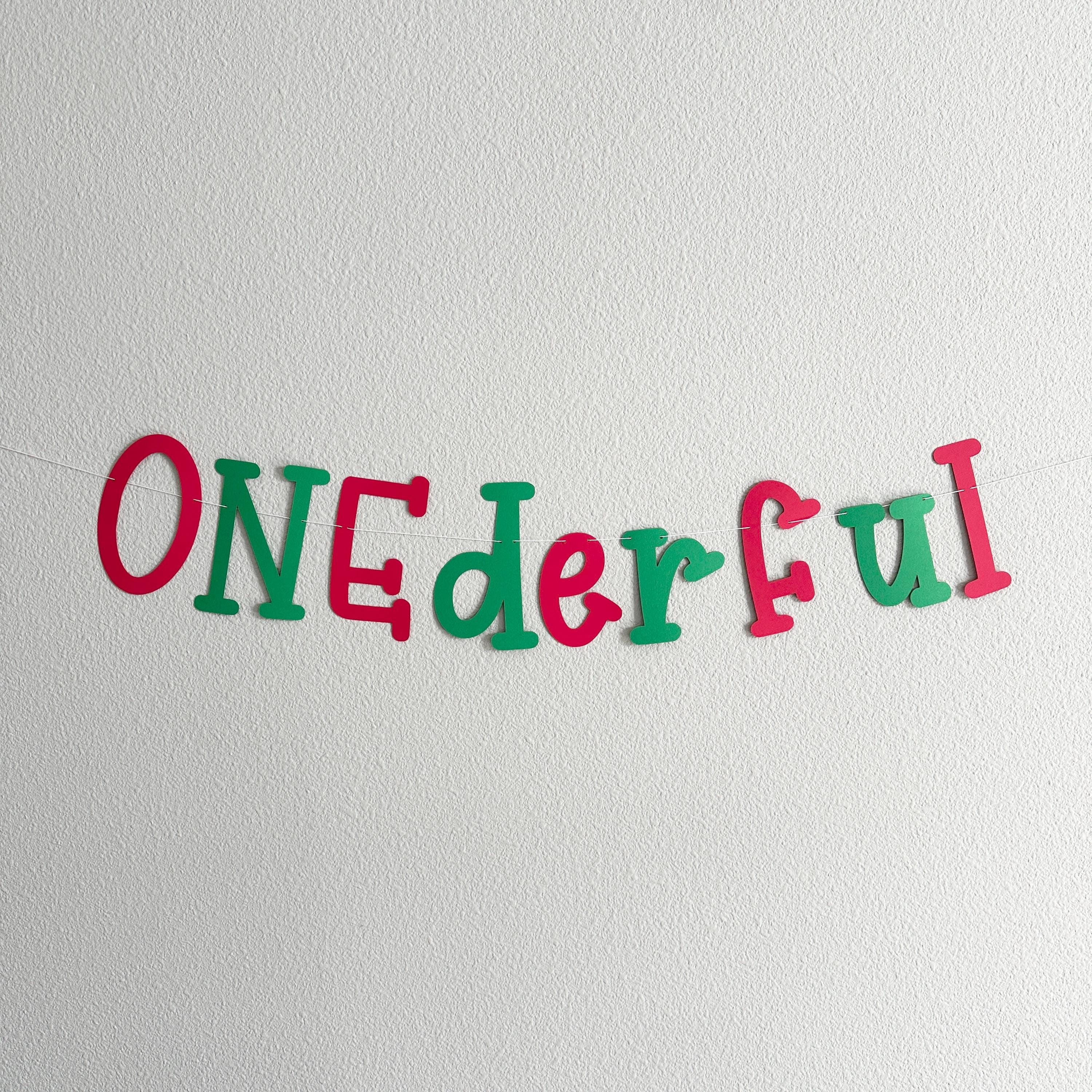 ONEderful, ONE derful Decorations, 1st Birthday Theme Ideas, Onederful Birthday Party Banner, Christmas Themed First BIrthday