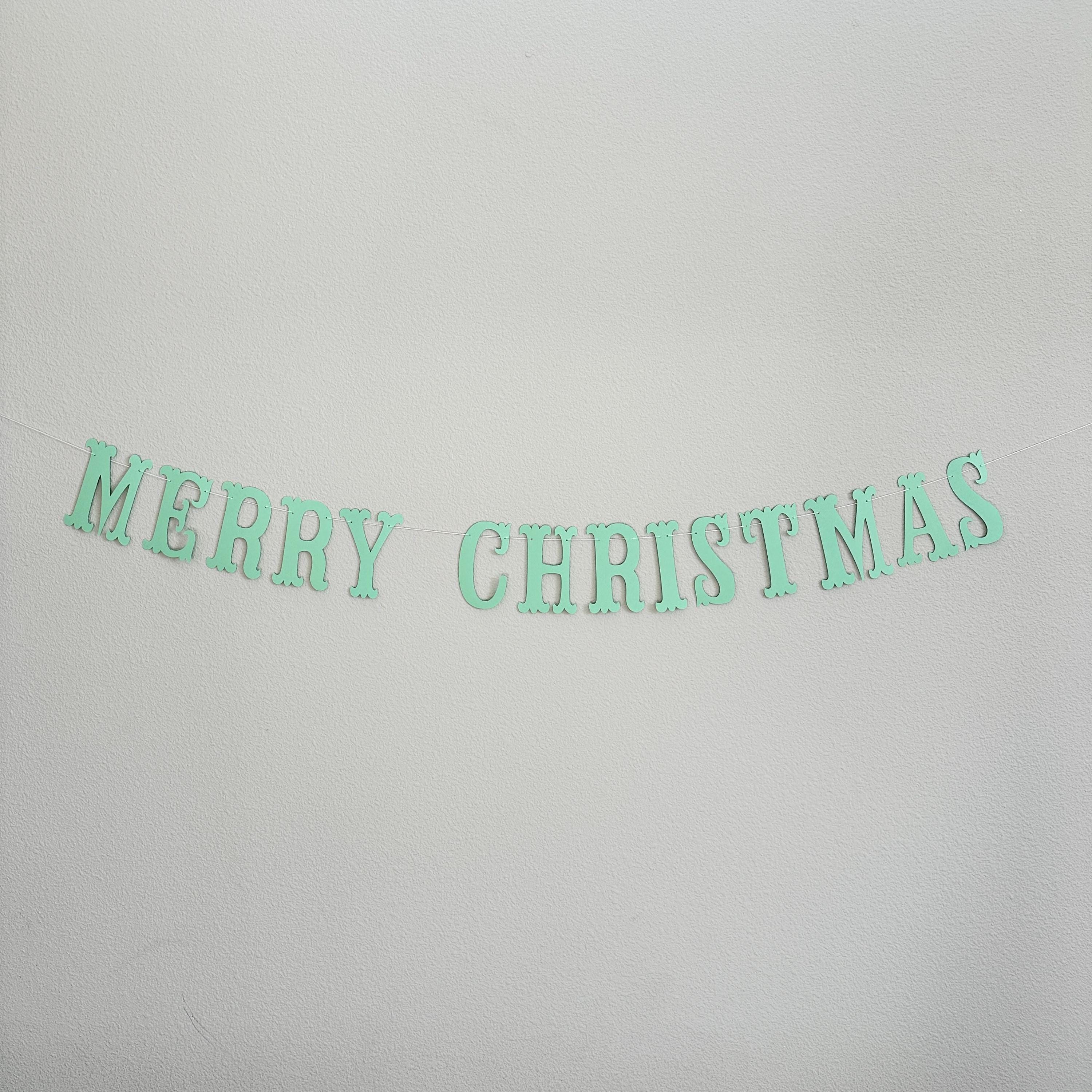 Merry Christmas, Christmas Banner, Storybook Christmas, Mint Christmas Decorations, Traditional Christmas Banner