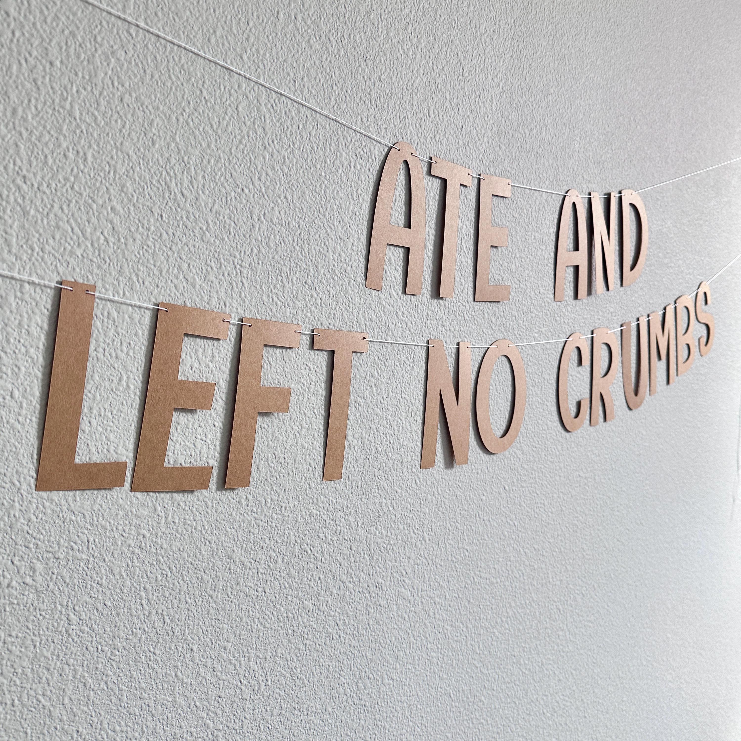 Ate And Left No Crumbs, Ate And Left No Crumbs Banner, Thanksgiving Decorations, Funny Thanksgiving Banner