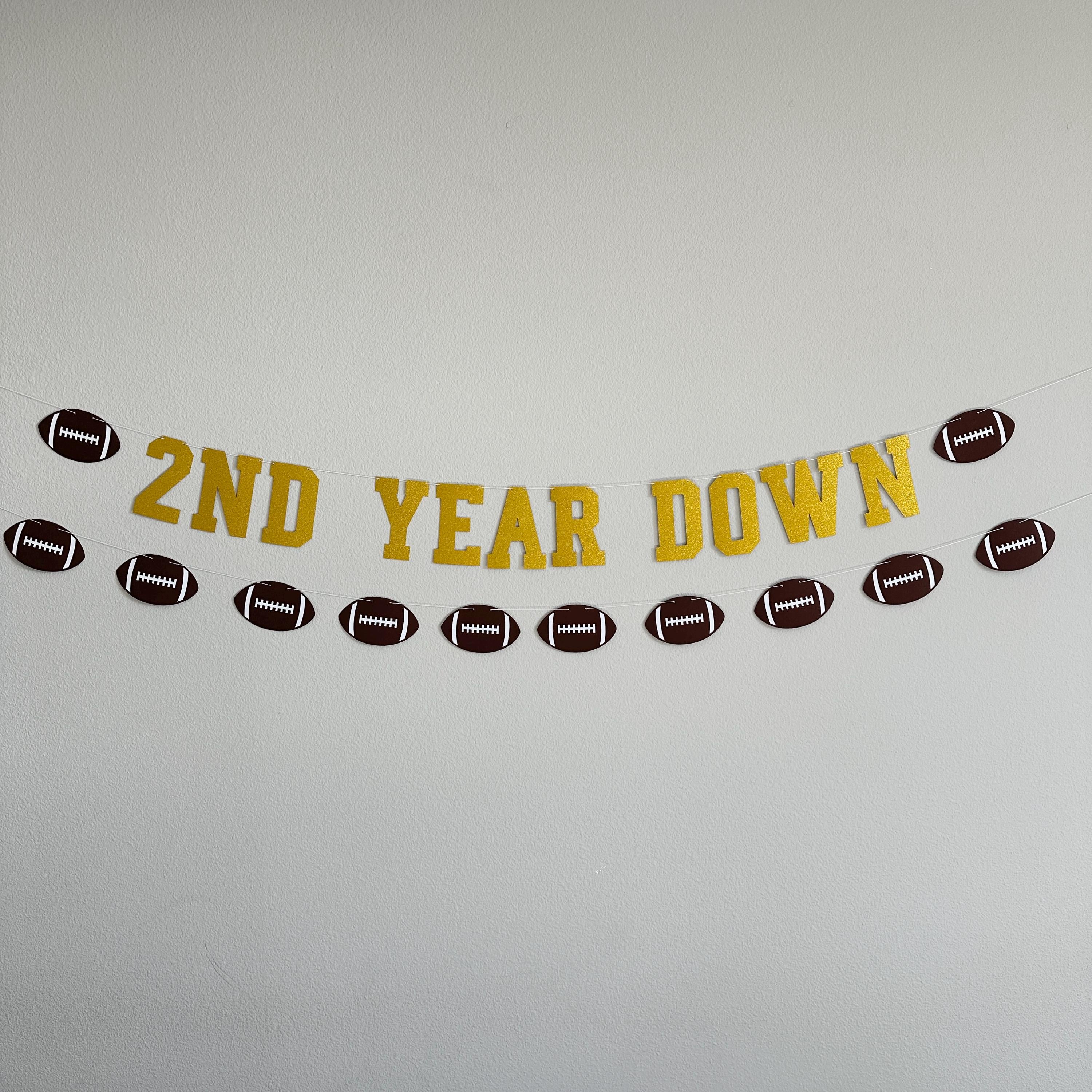 2nd Year Down, 2nd Year Down Banner, Football 3rd Birthday, Football Birthday, Football Banner, Third Birthday Ideas Decorations