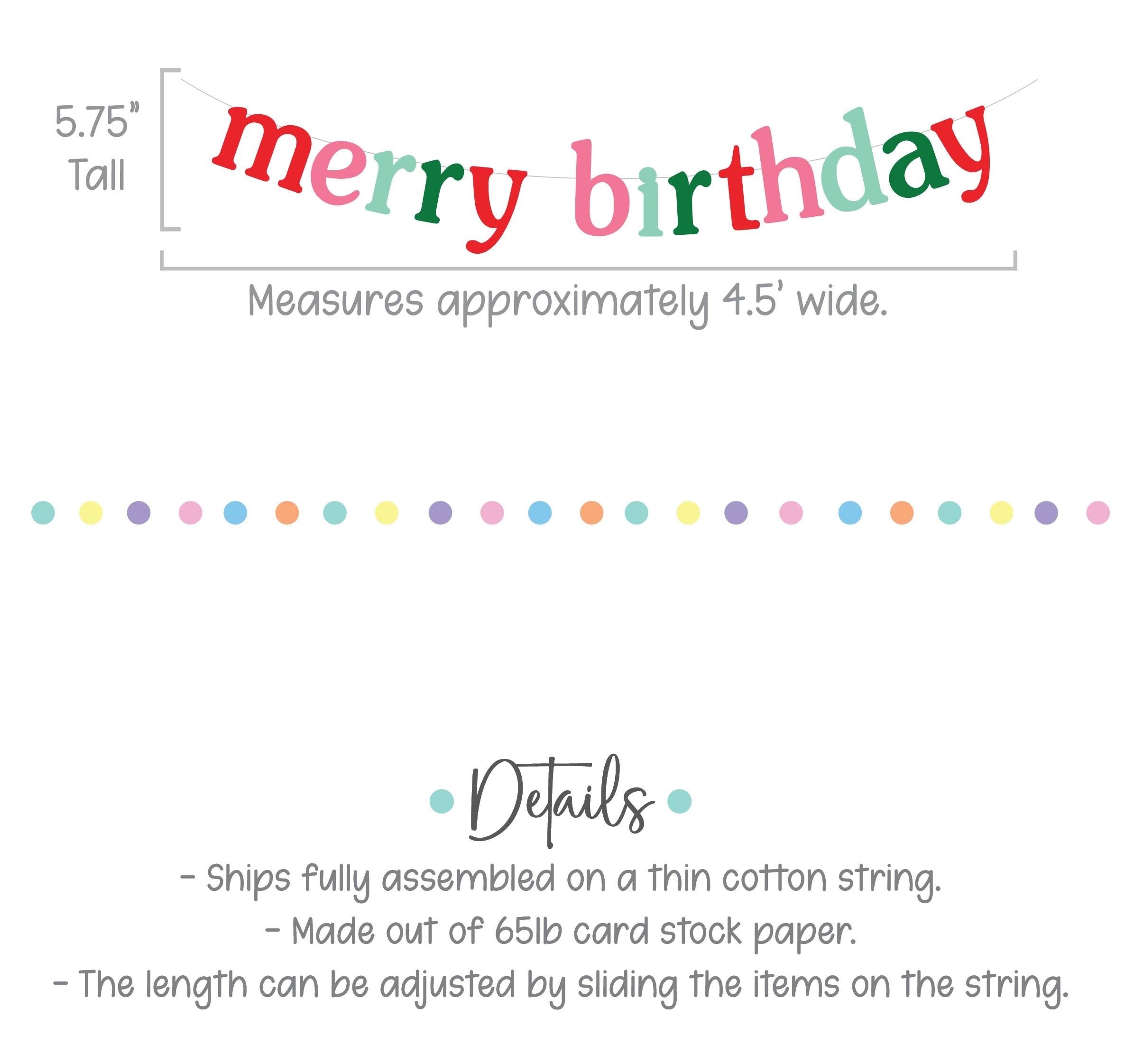 Merry Birthday, Christmas Themed Birthday Banner, Merry Birthday Decorations, December Birthday Party Ideas, Merry Birthday Decorations