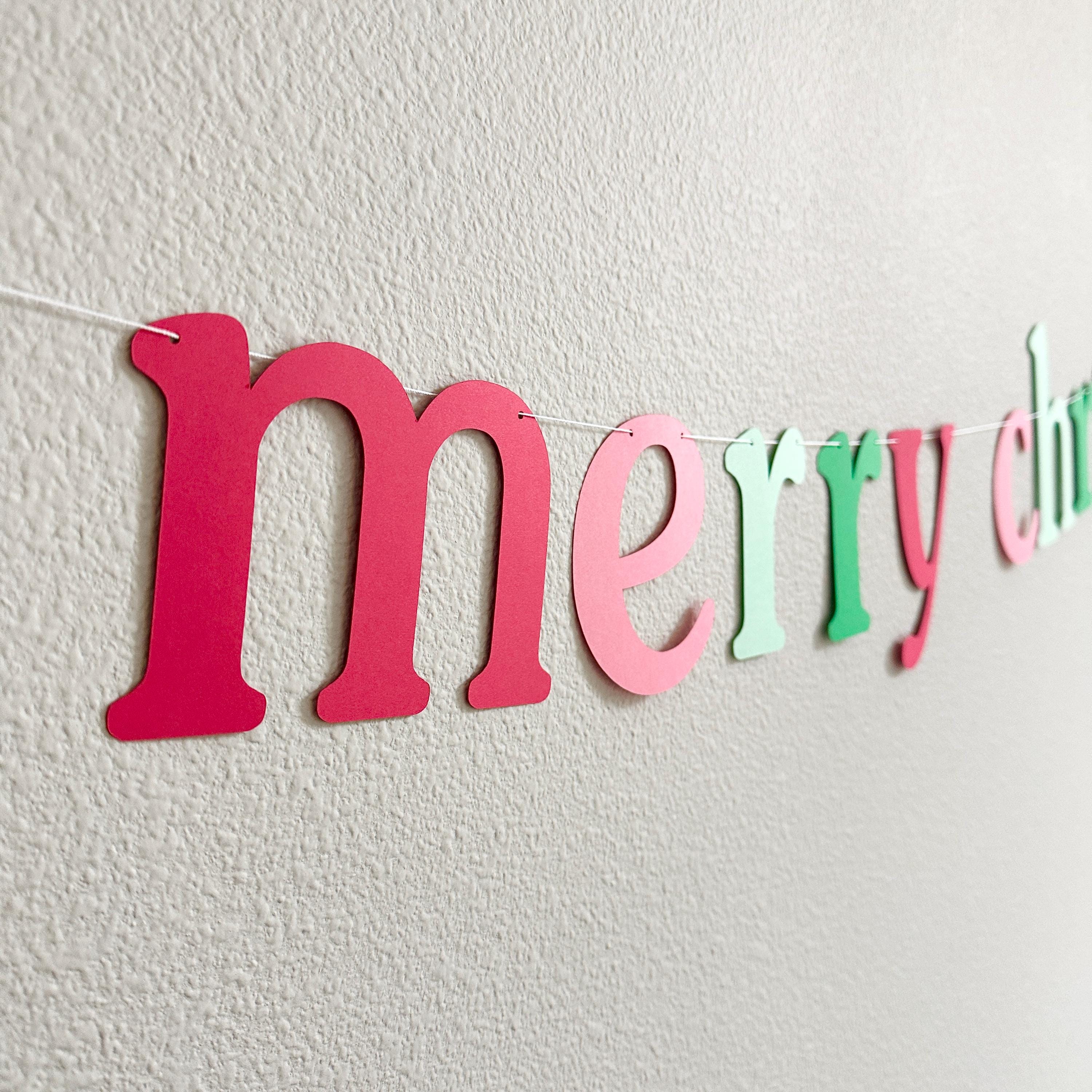Merry Christmas, Merry Christmas Banner, Merry Christmas Decorations, Pink and Mint Christmas, Trendy Christmas, Christmas Trends