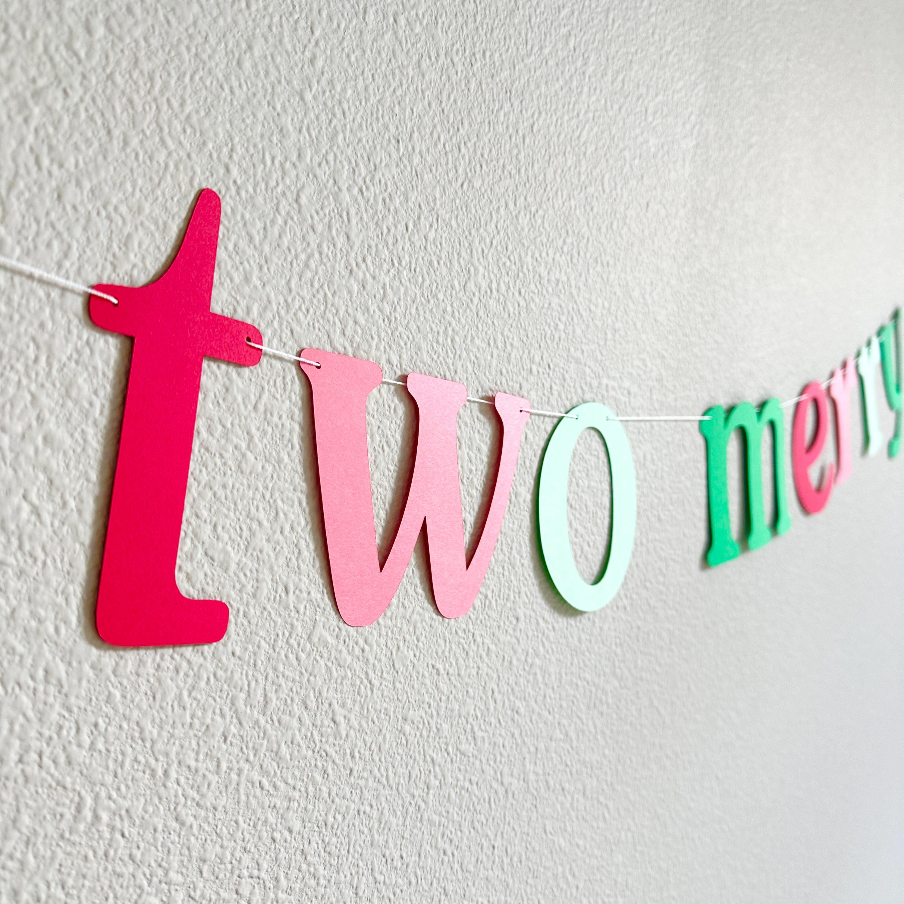 Two Merry, Two Merry Decorations, December 2nd Birthday Party Theme Ideas, Two Merry Banner, Christmas 2nd birthday