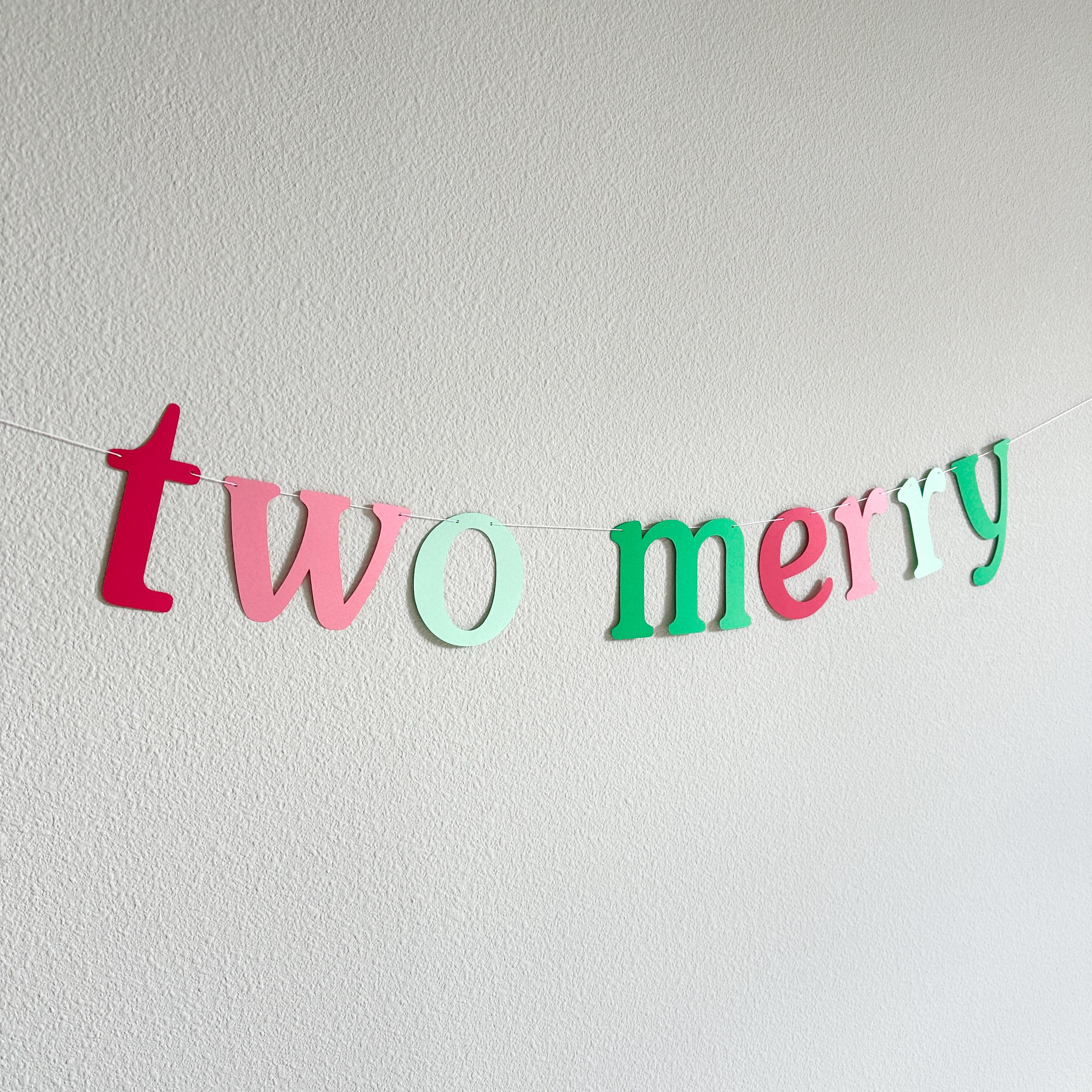 Two Merry, Two Merry Decorations, December 2nd Birthday Party Theme Ideas, Two Merry Banner, Christmas 2nd birthday