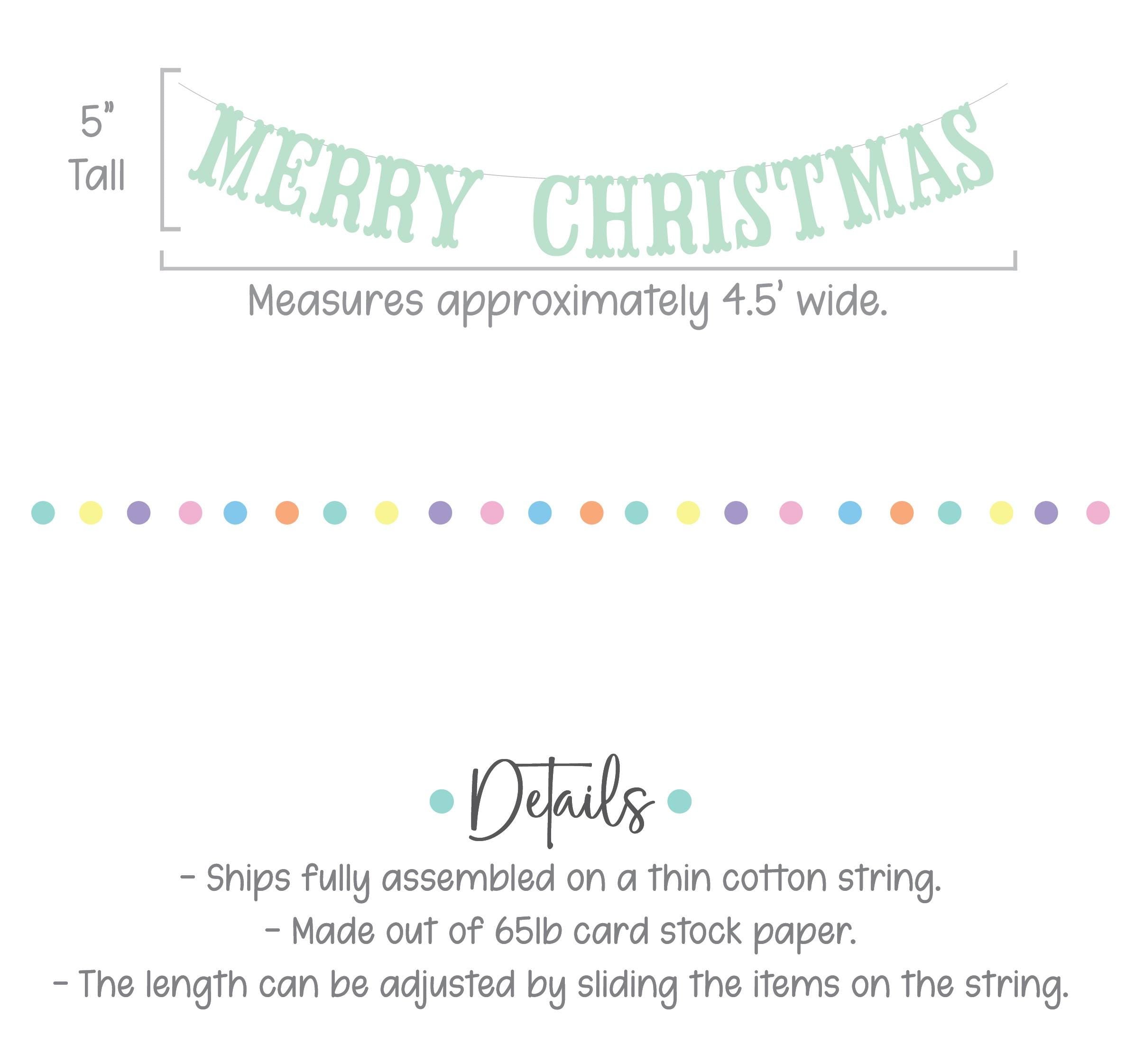 Merry Christmas, Christmas Banner, Storybook Christmas, Mint Christmas Decorations, Traditional Christmas Banner