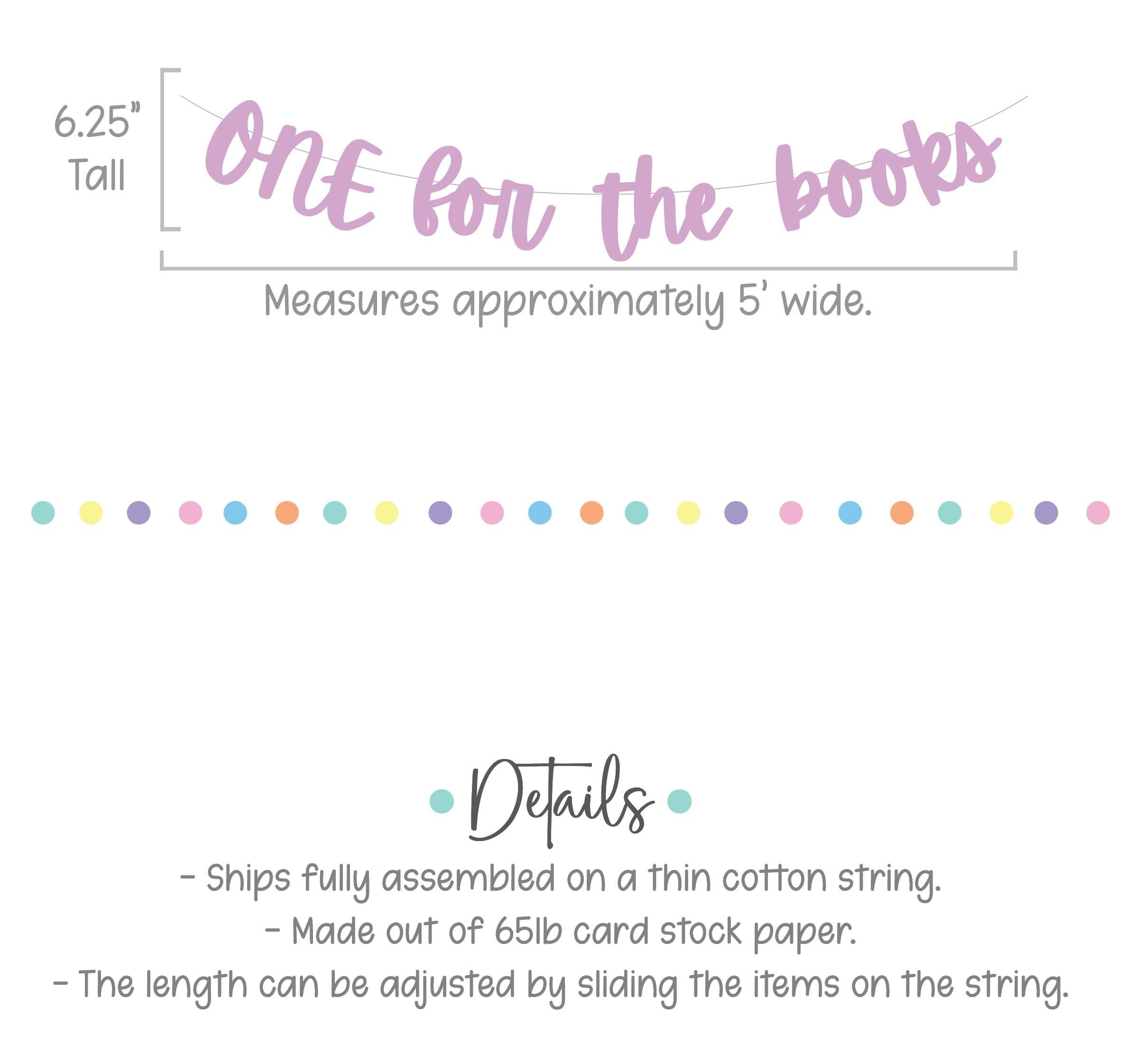 ONE For The Books, 1st Birthday Theme Ideas, One For The Books Decorations, First Birthday Party Banner, Lavender One For The Books