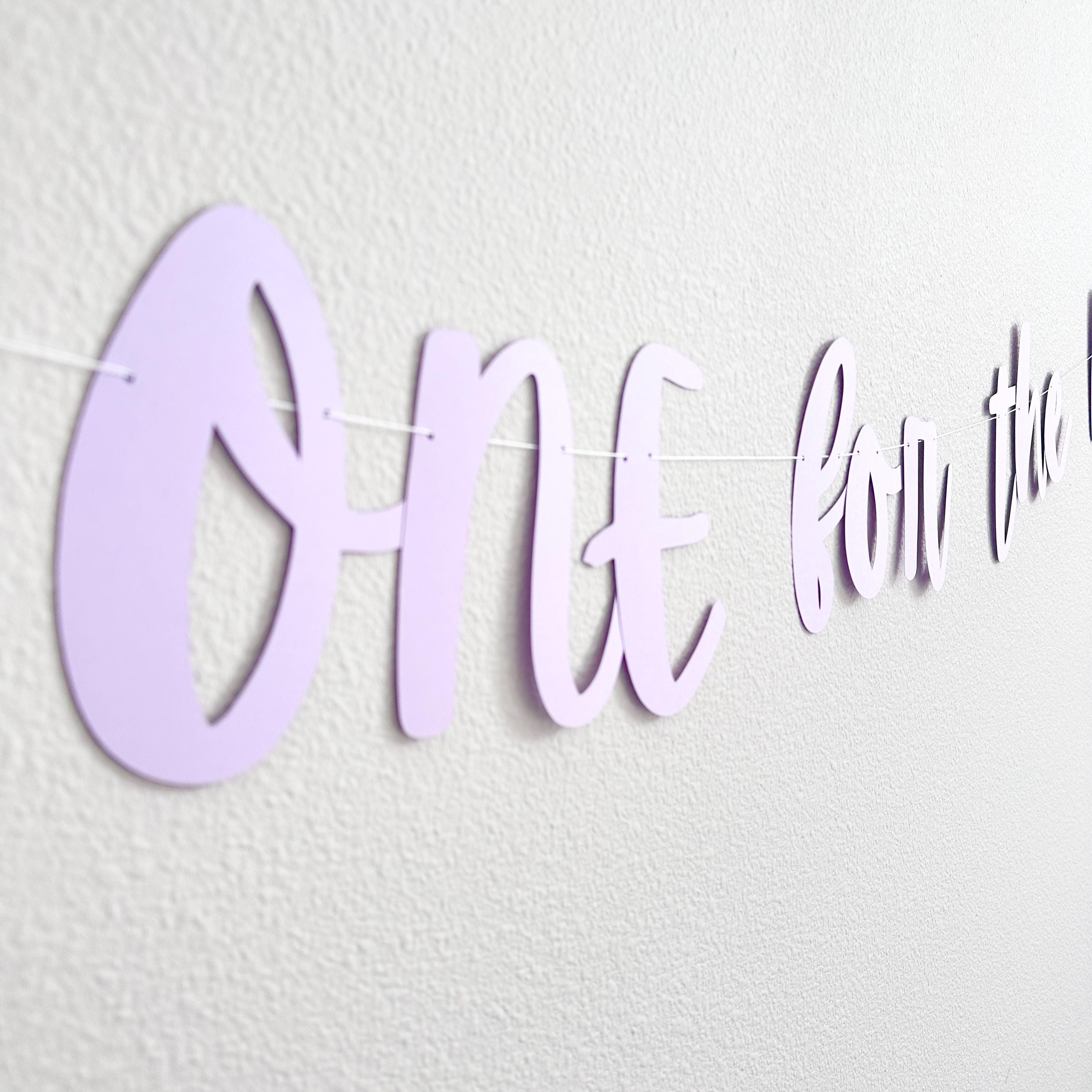ONE For The Books, 1st Birthday Theme Ideas, One For The Books Decorations, First Birthday Party Banner, Lavender One For The Books