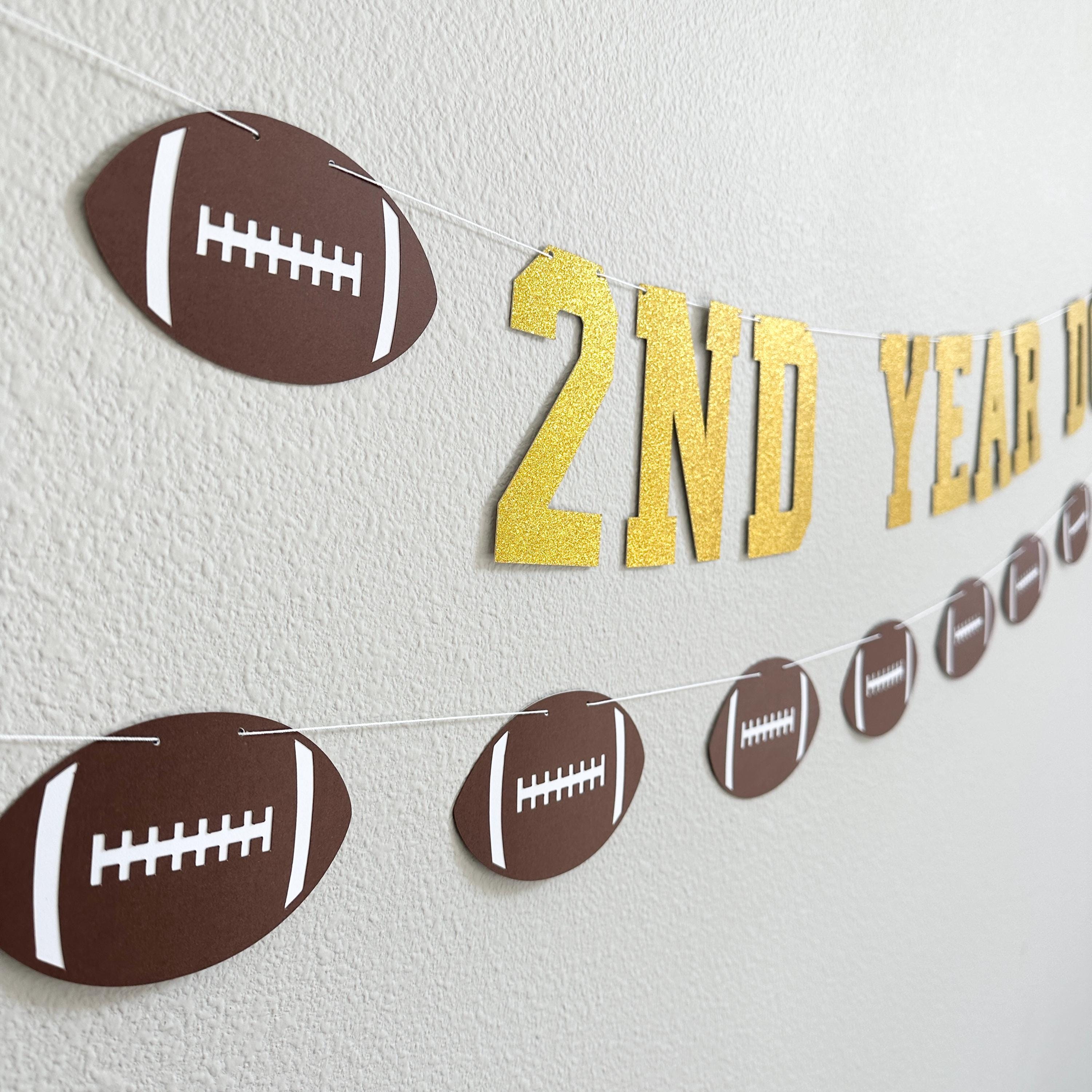 2nd Year Down, 2nd Year Down Banner, Football 3rd Birthday, Football Birthday, Football Banner, Third Birthday Ideas Decorations