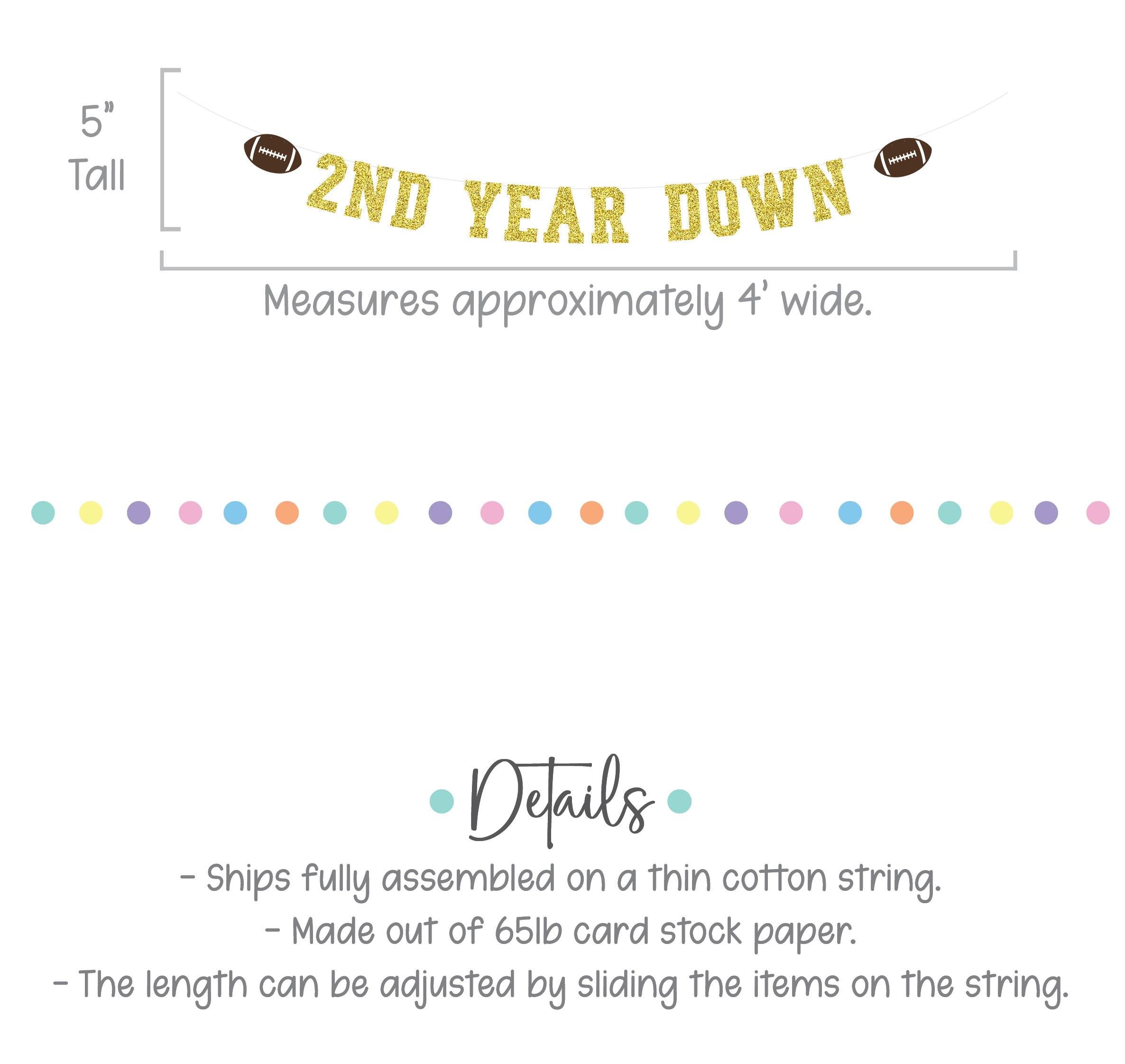 2nd Year Down, 2nd Year Down Banner, Football 3rd Birthday, Football Birthday, Football Banner, Third Birthday Ideas Decorations