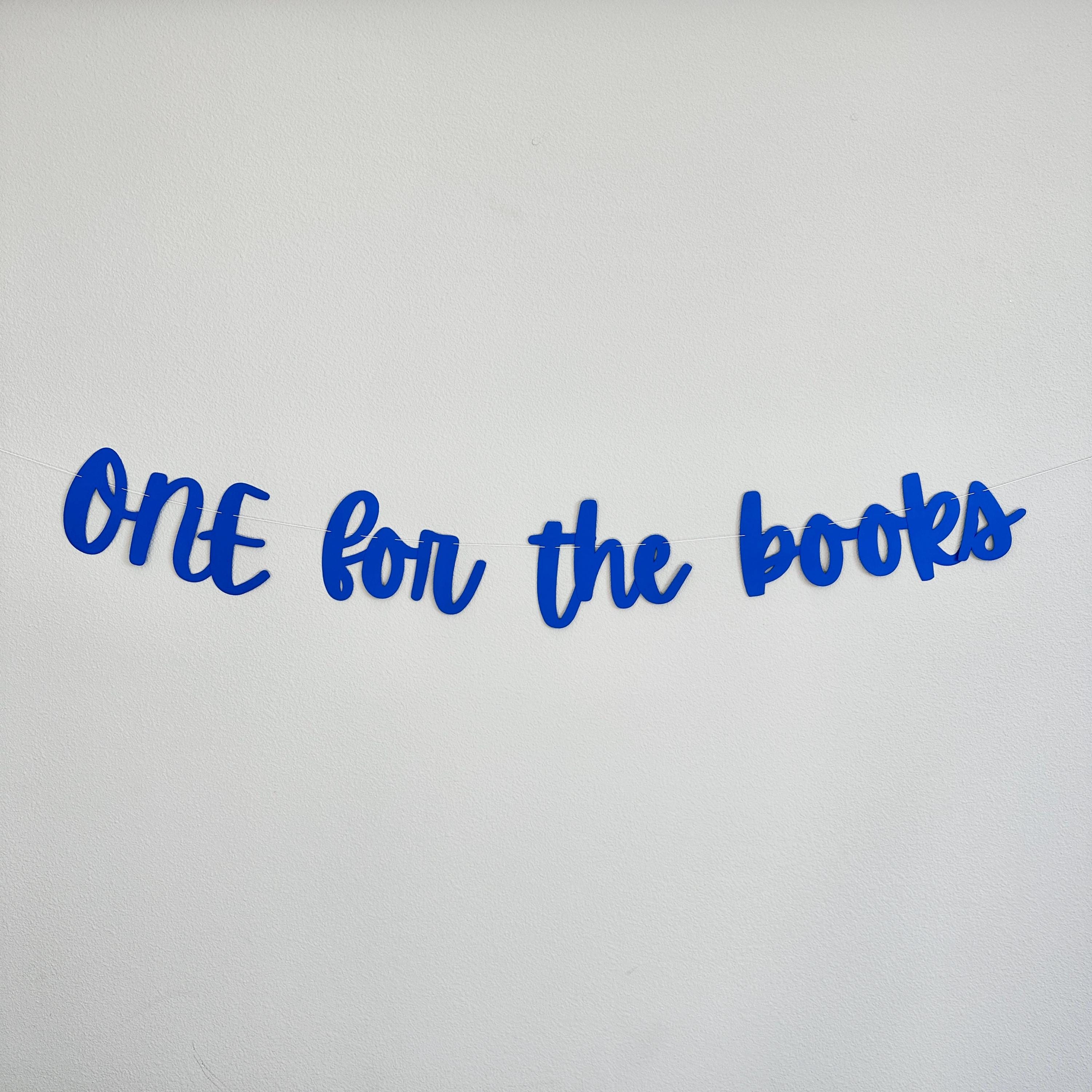 ONE For The Books, 1st Birthday Theme Ideas, One For The Books Decorations, First Birthday Party Banner, Royal Blue One For The Books